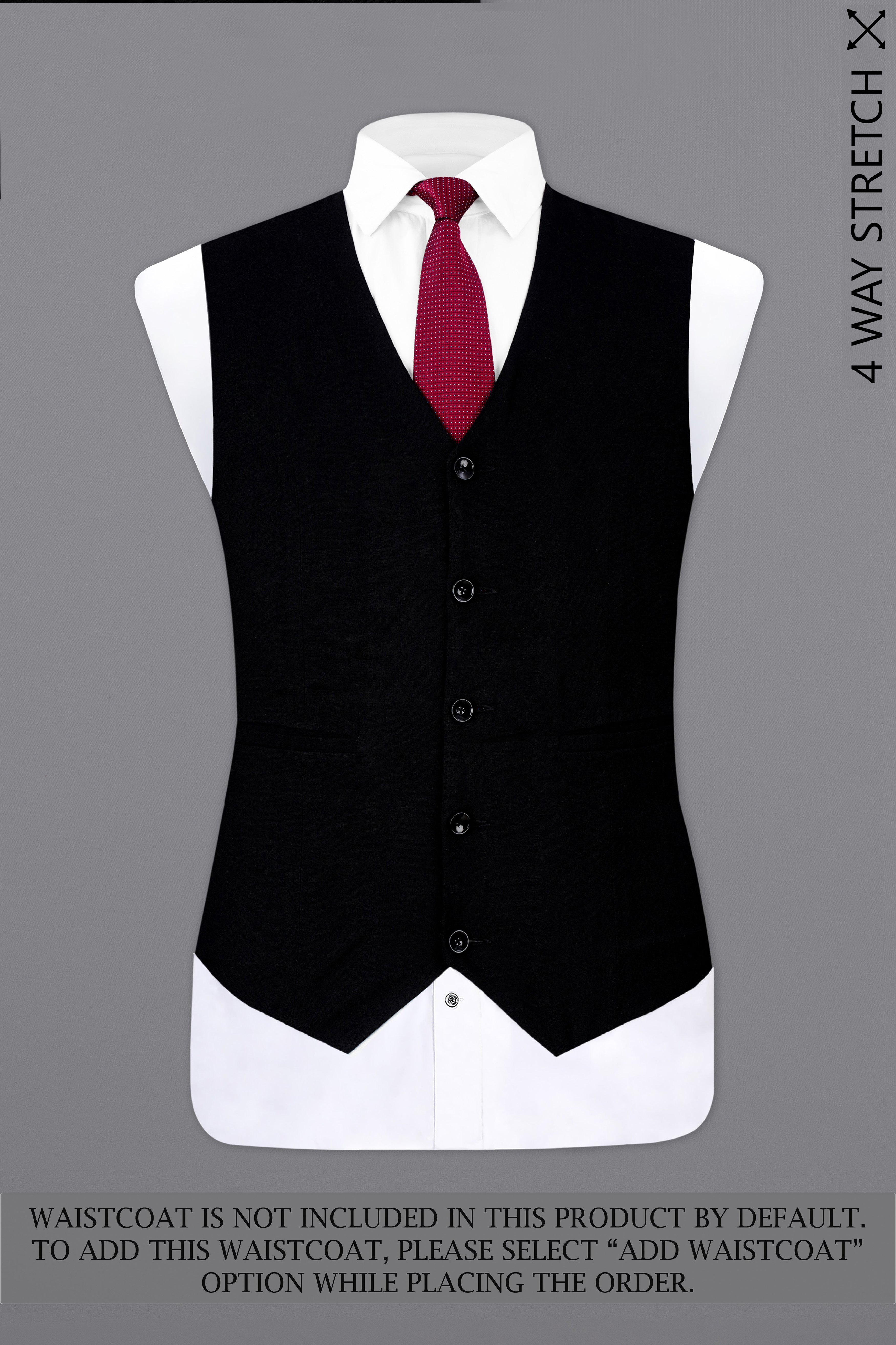 Noirex-Korean Black ( The Best Black We Have ) with Gray 4-Way Stretch Single Breasted Designer Suit