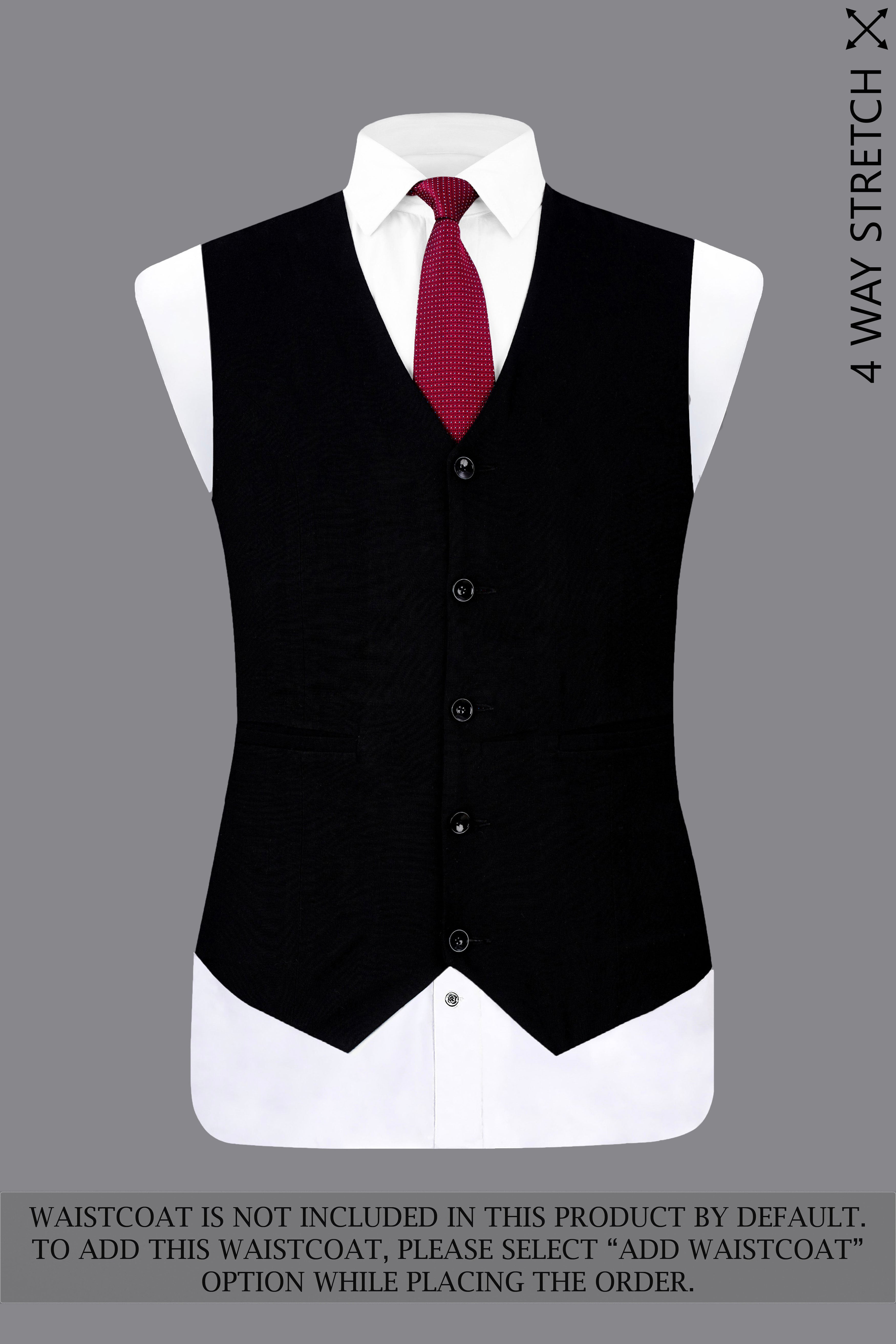 Noirex-Korean Black ( The Best Black We Have ) with Gray 4-Way Stretch Single Breasted Designer Suit