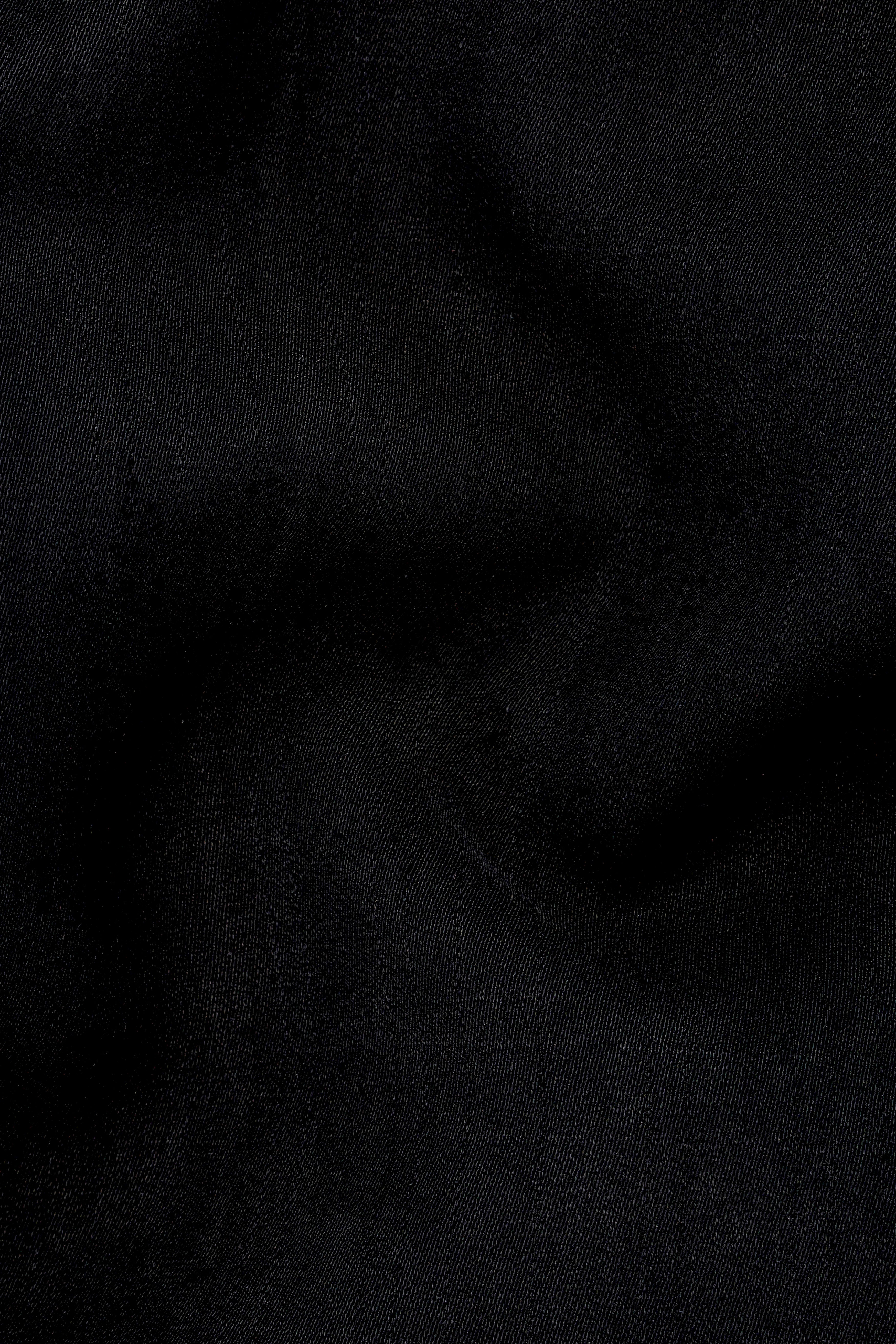 Noirex-Korean Black ( The Best Black We Have ) with Gray 4-Way Stretch Single Breasted Designer Suit