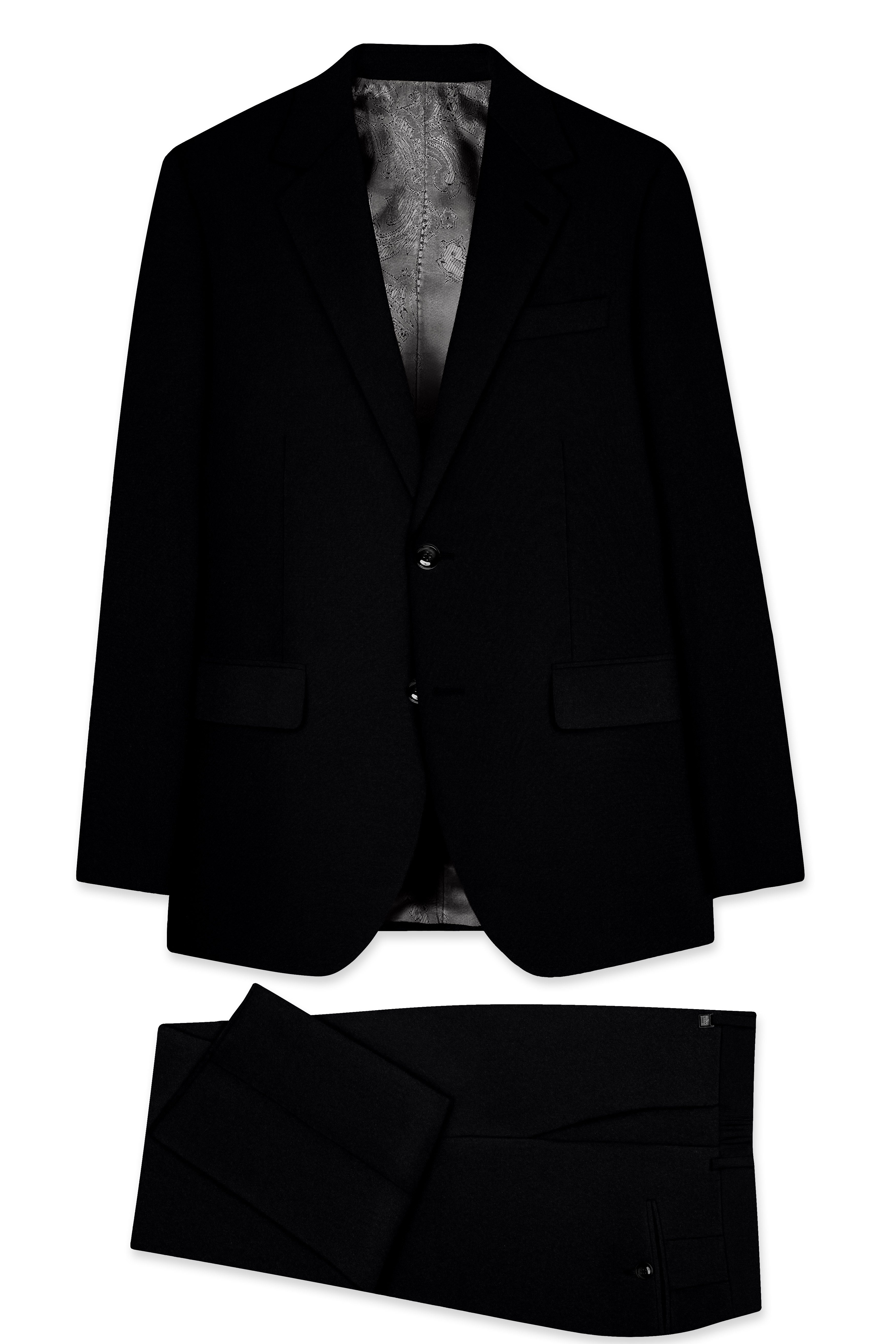 Noirex-Korean Black ( The Best Black We Have ) 4-Way Stretch Single Breasted Suit