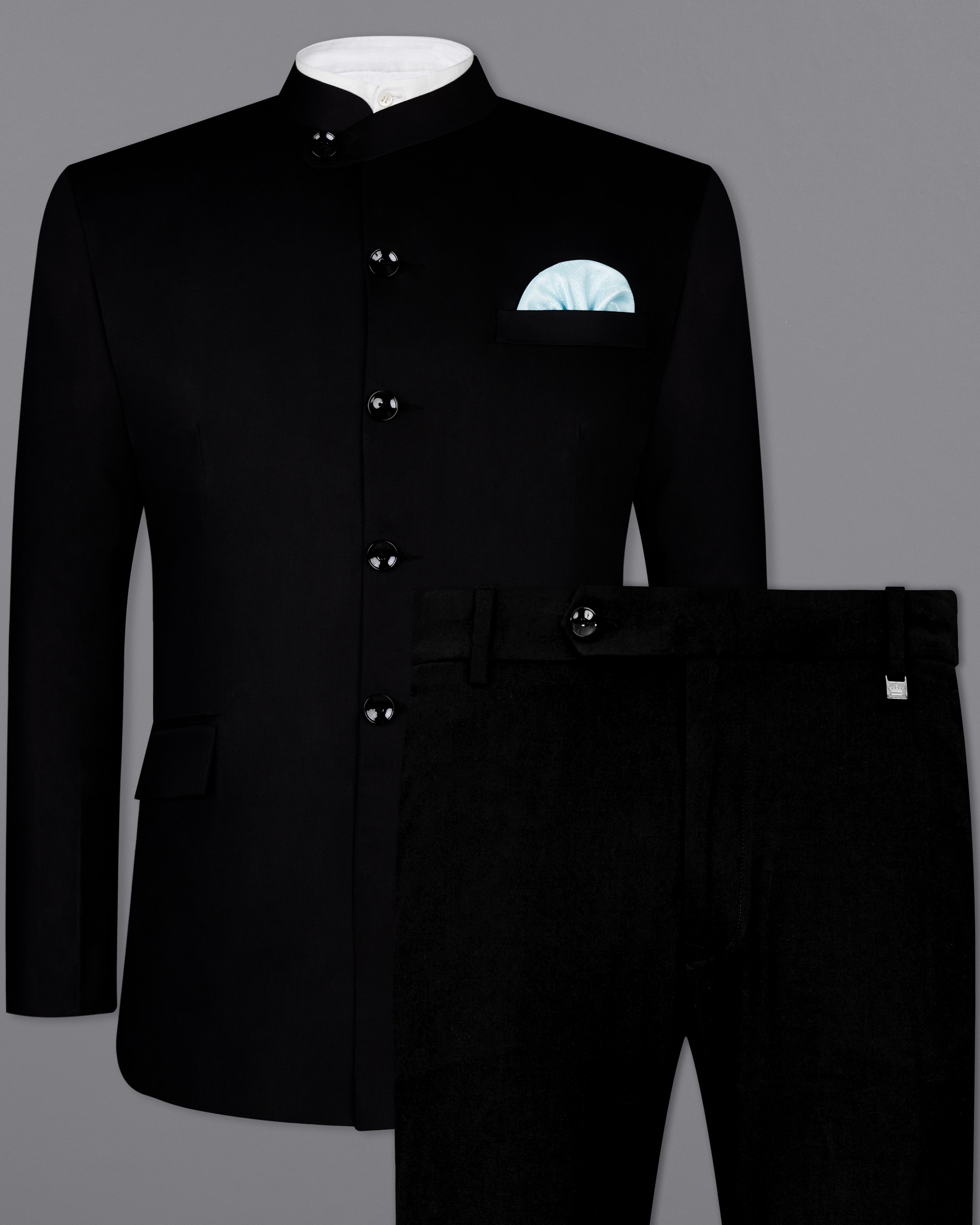 Korean Black ( The Best Black We Have ) Bandhgala Designer Suit