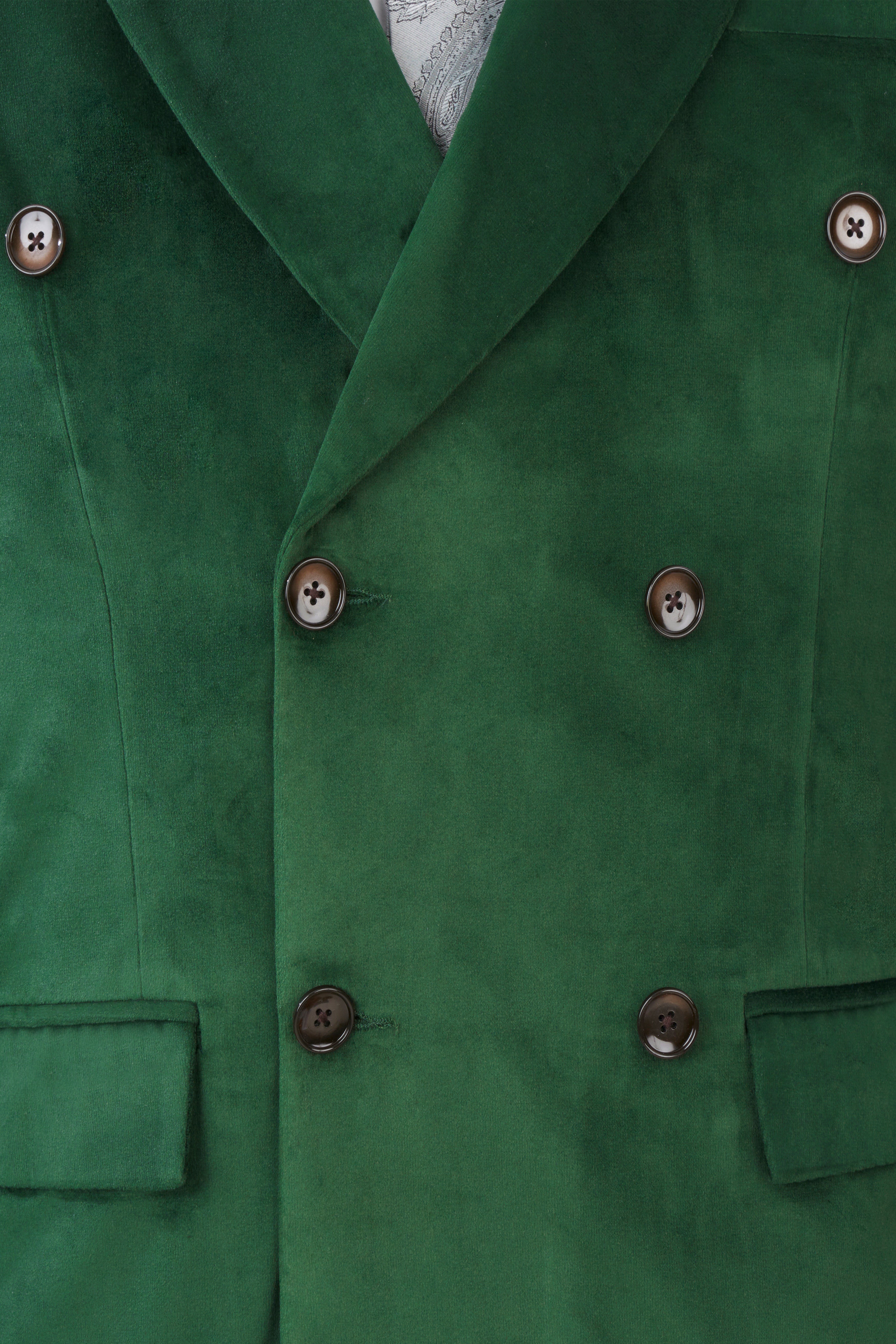 Phthalo Green Double Breasted Velvet Suit