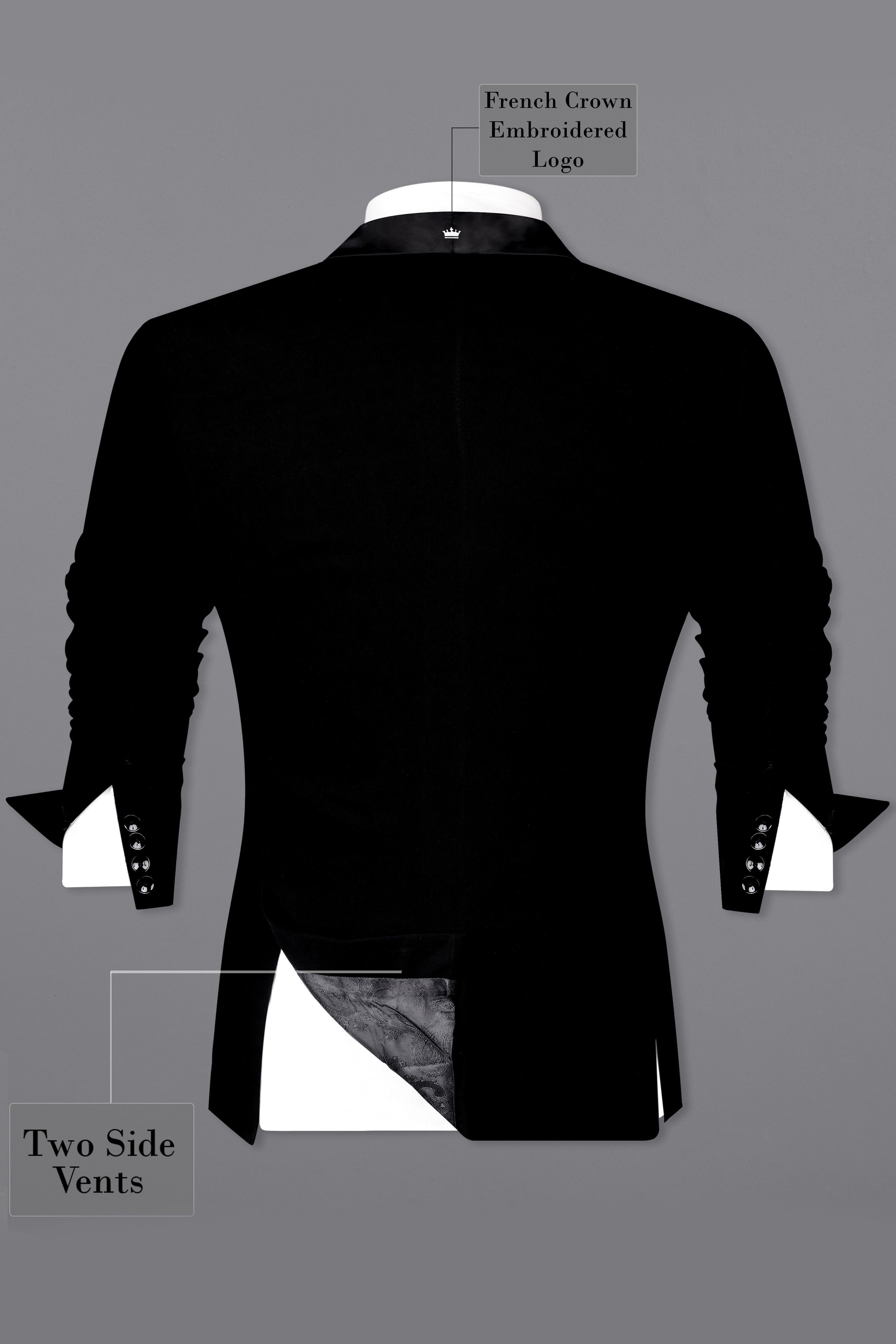 Korean Black (The Best Black We Have) 4-Way Stretch Tuxedo Designer Suit