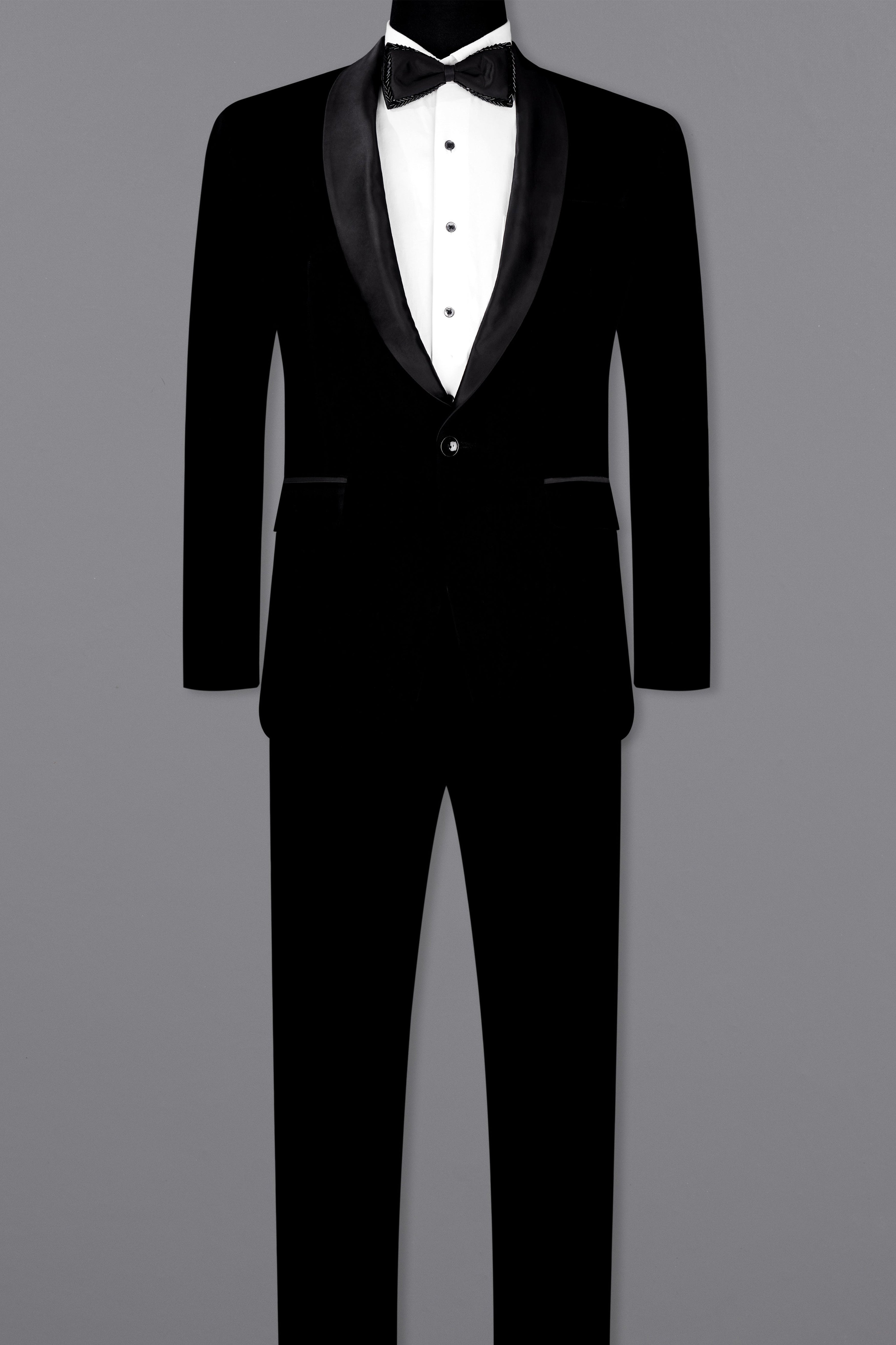 Korean Black (The Best Black We Have) 4-Way Stretch Tuxedo Designer Suit