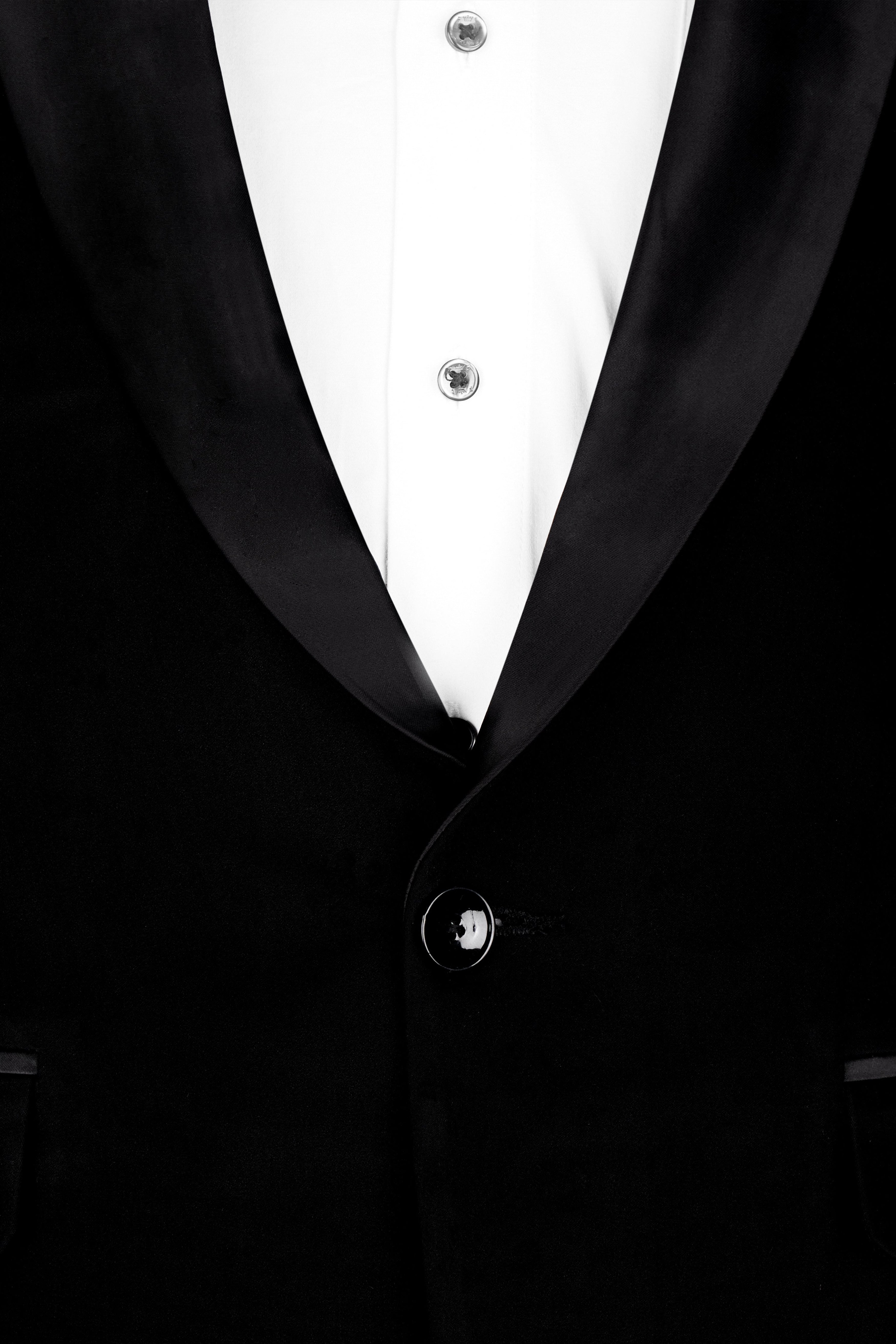Korean Black (The Best Black We Have) 4-Way Stretch Tuxedo Designer Suit
