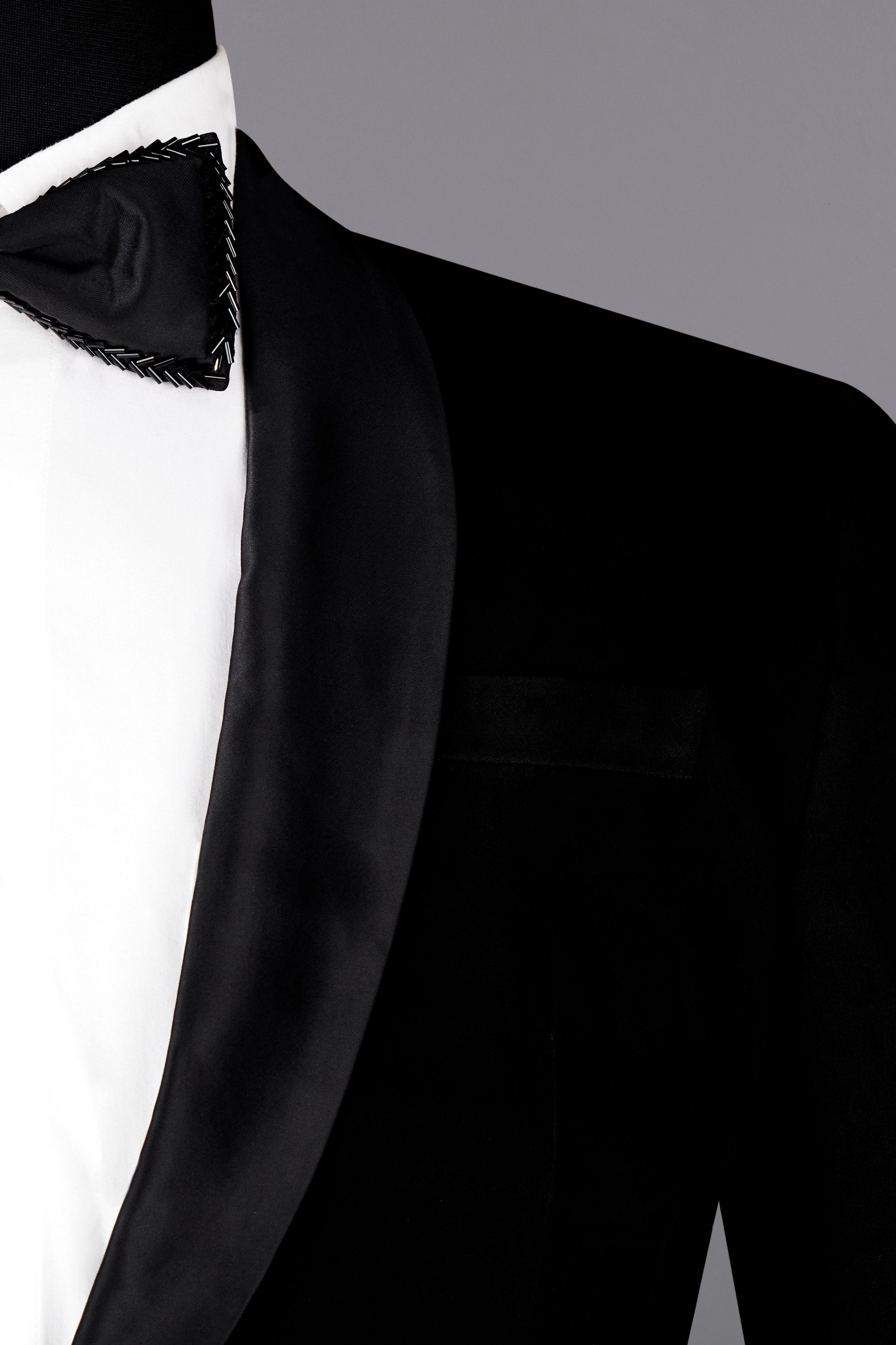 Korean Black (The Best Black We Have) 4-Way Stretch Tuxedo Designer Suit