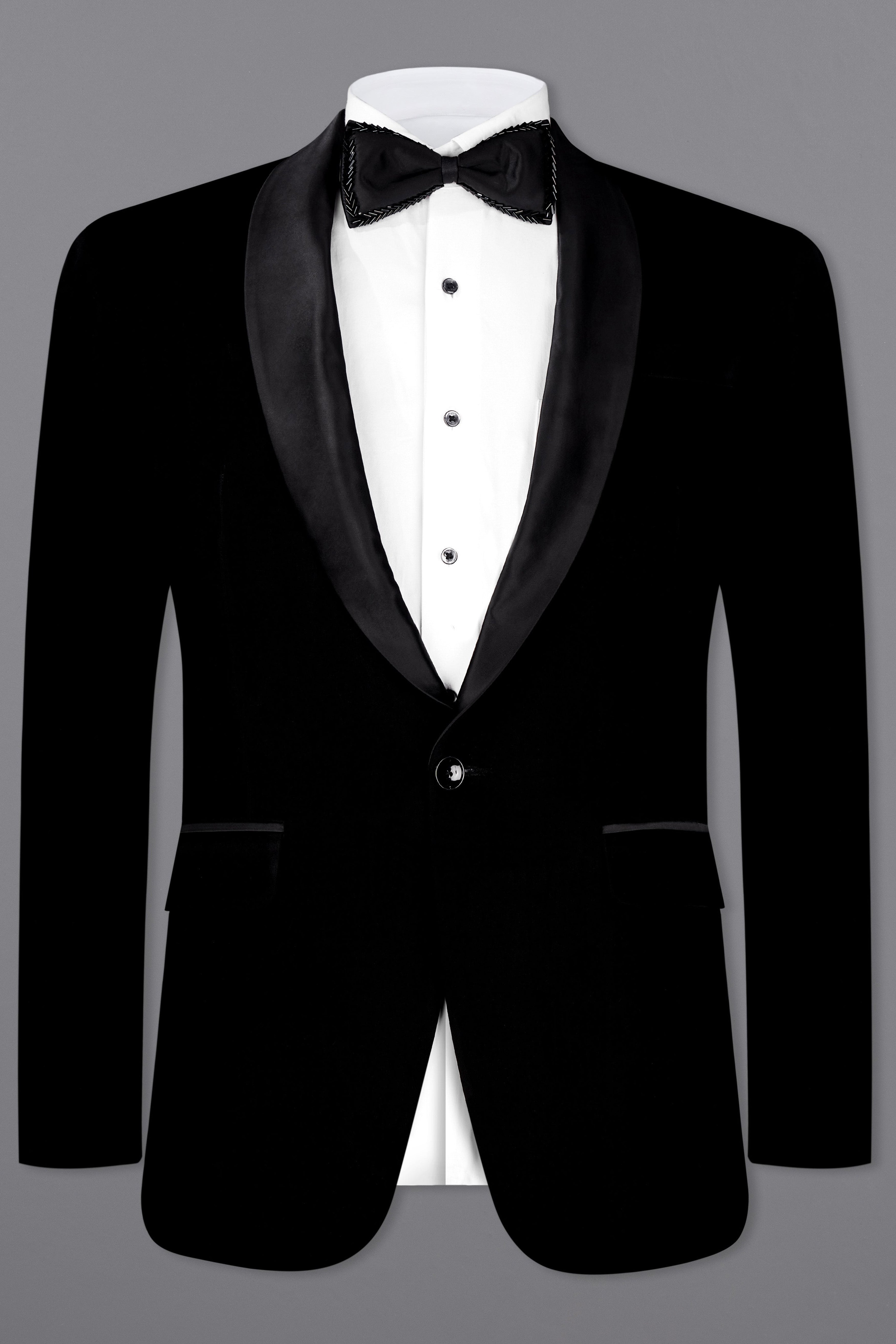 Korean Black (The Best Black We Have) 4-Way Stretch Tuxedo Designer Suit