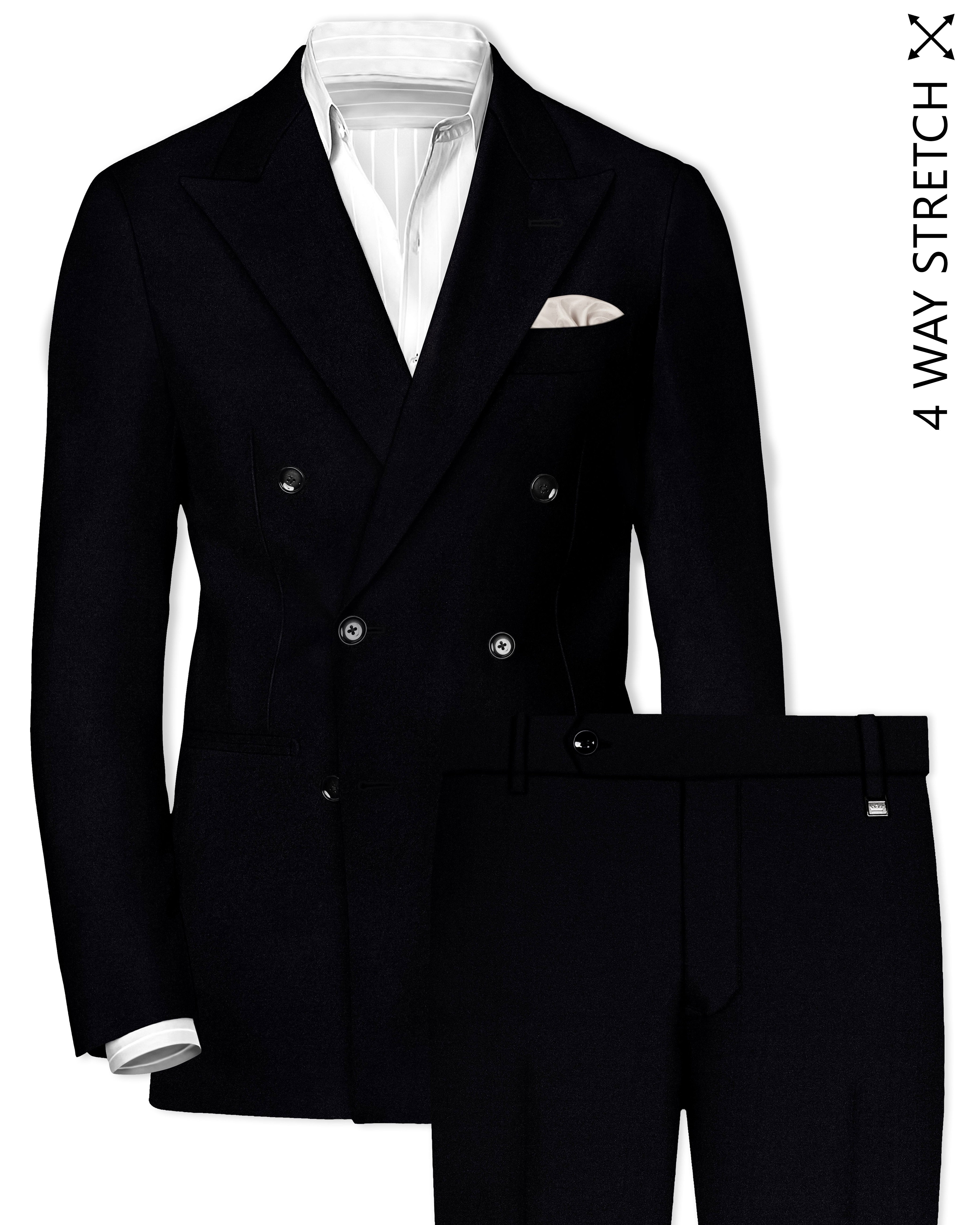 ATHLETIC FORMAL DOUBLE SUIT ブラック XL Shop Di'nucci Black Woolf Blend Suit | The Suit Depot