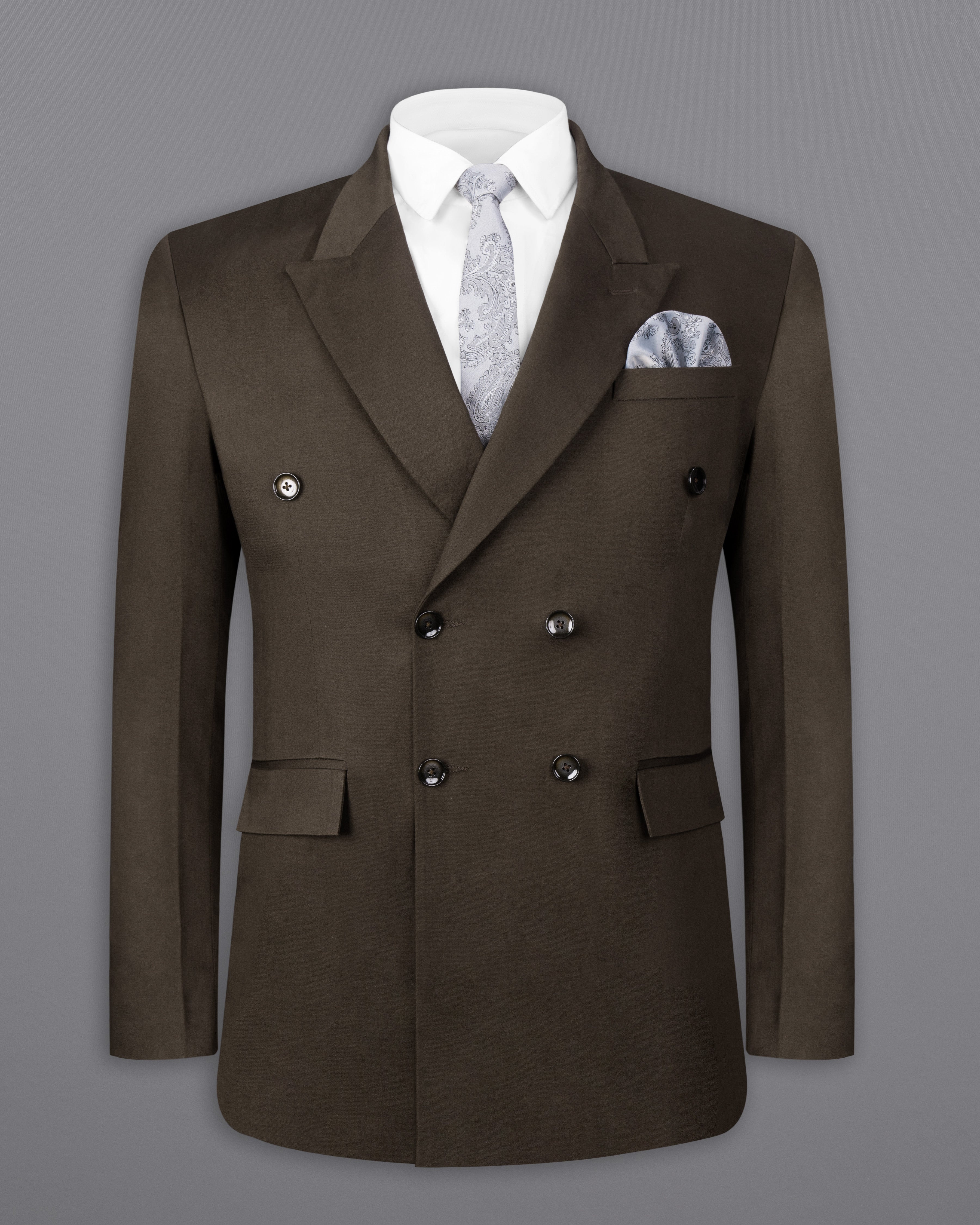 Walnut Brown Solid Stretchable Premium Cotton Double Breasted traveler Suit ST2628-DB-36,ST2628-DB-38,ST2628-DB-40,ST2628-DB-42,ST2628-DB-44,ST2628-DB-46,ST2628-DB-48,ST2628-DB-50,ST2628-DB-52,ST2628-DB-54,ST2628-DB-56,ST2628-DB-58,ST2628-DB-60