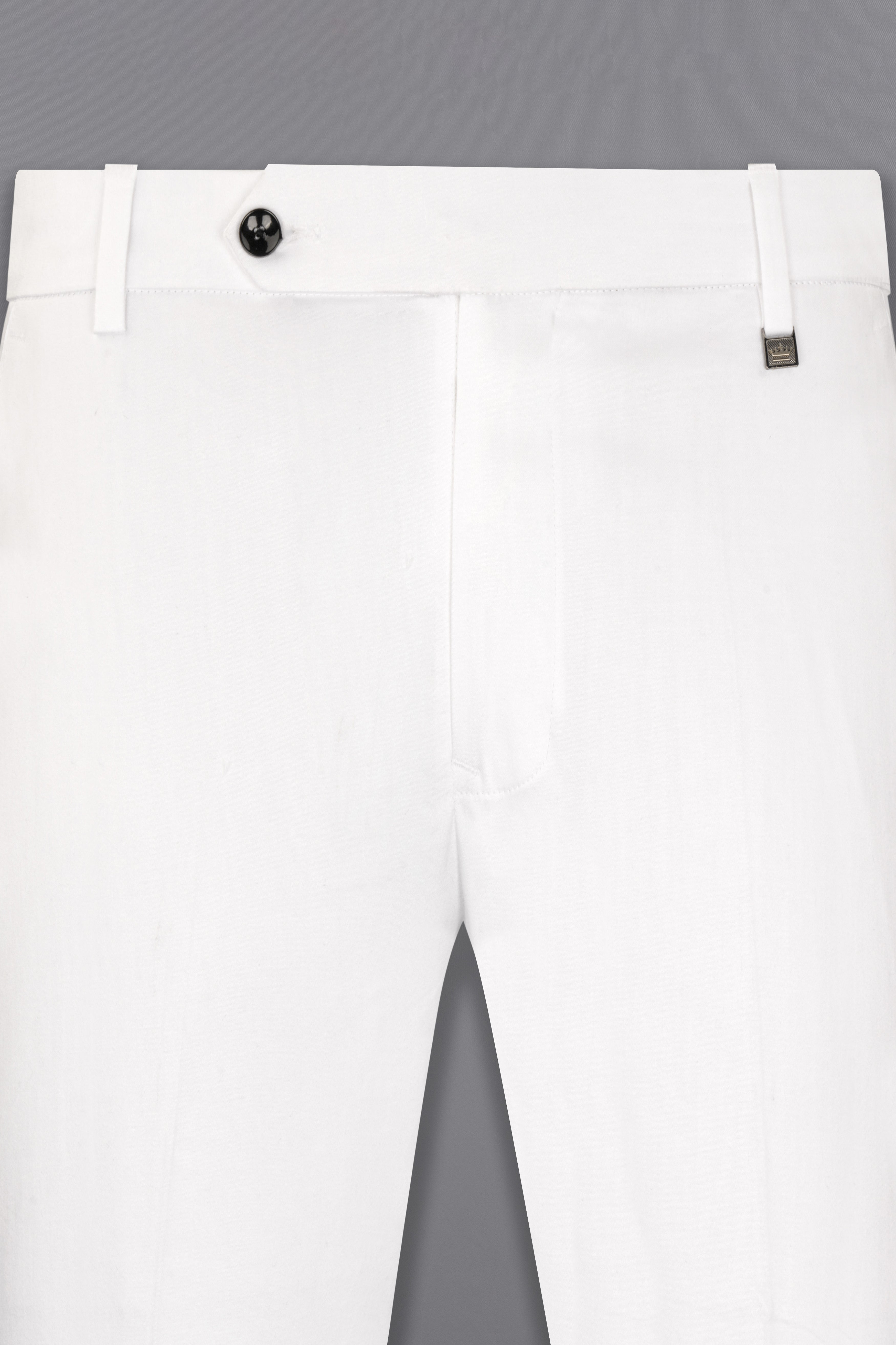 Bright White Solid Stretchable Premium Cotton traveler Suit