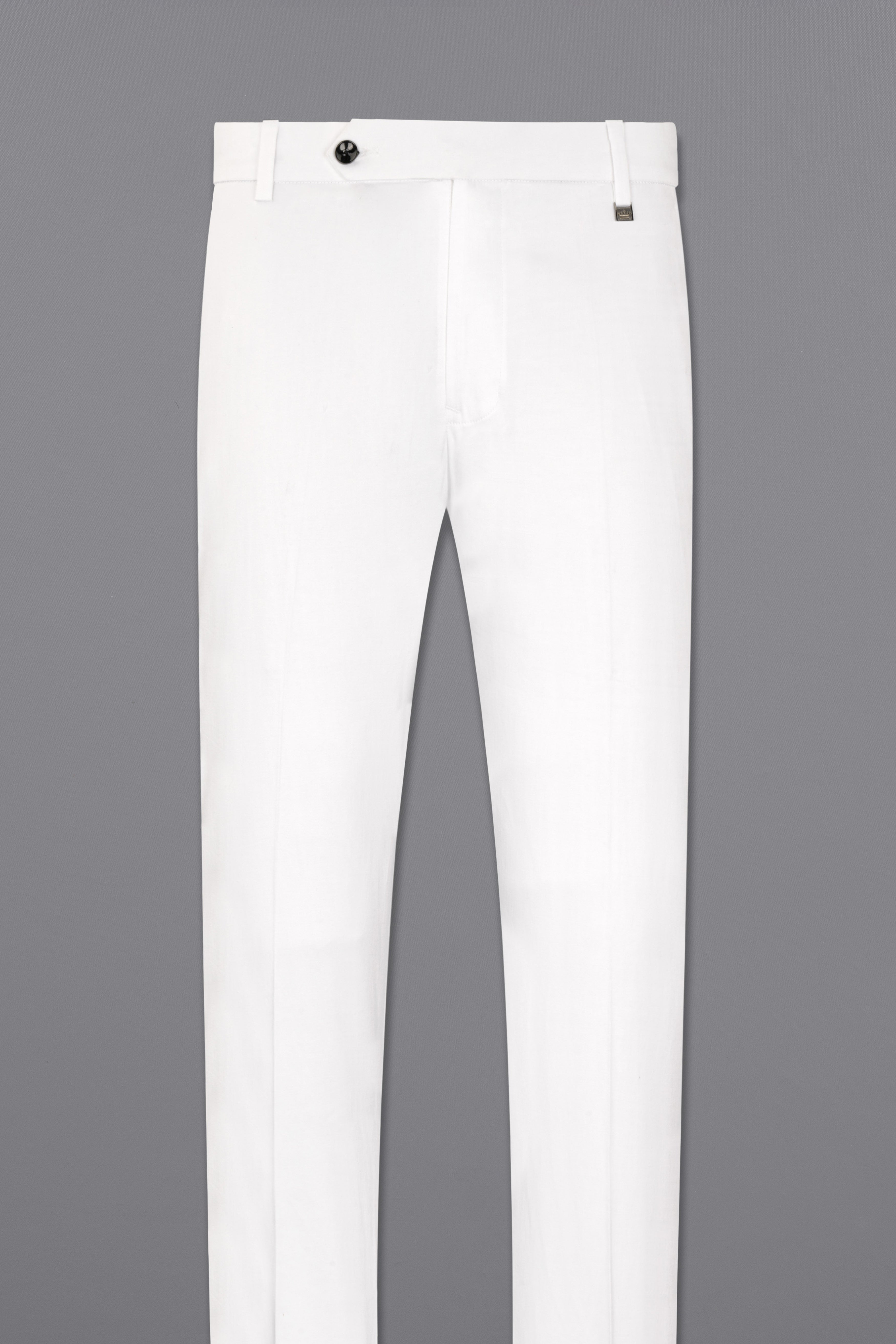 Bright White Solid Stretchable Premium Cotton traveler Suit