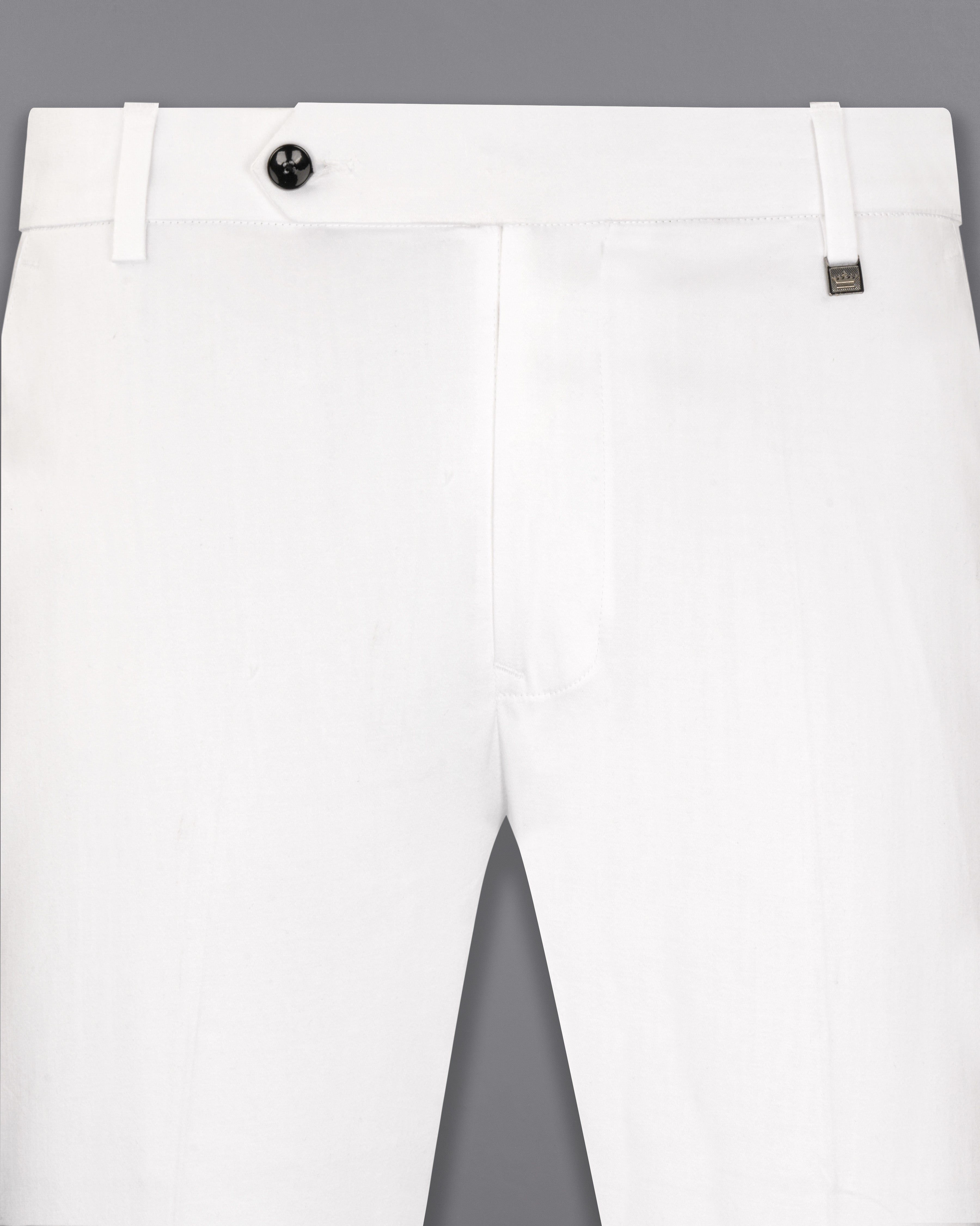 Bright White Stretchable Premium Cotton Tuxedo traveler Suit