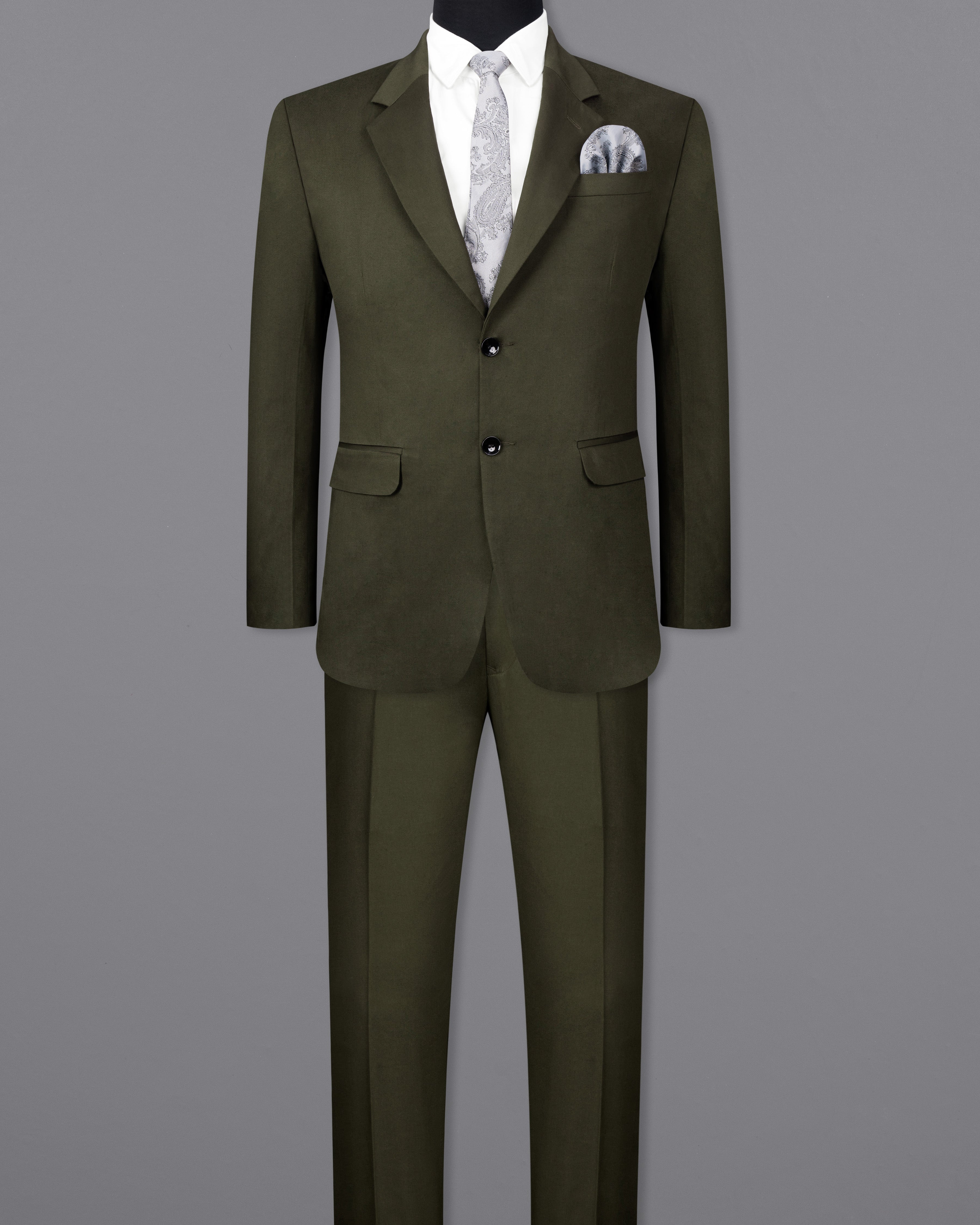 Taupe Green Solid Stretchable Premium Cotton traveler Suit ST2642-SB-36,ST2642-SB-38,ST2642-SB-40,ST2642-SB-42,ST2642-SB-44,ST2642-SB-46,ST2642-SB-48,ST2642-SB-50,ST2642-SB-52,ST2642-SB-54,ST2642-SB-56,ST2642-SB-58,ST2642-SB-60