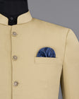 A royal cream bandhgala suit set with elegant metal buttons and a sharp tailored fit main image 1