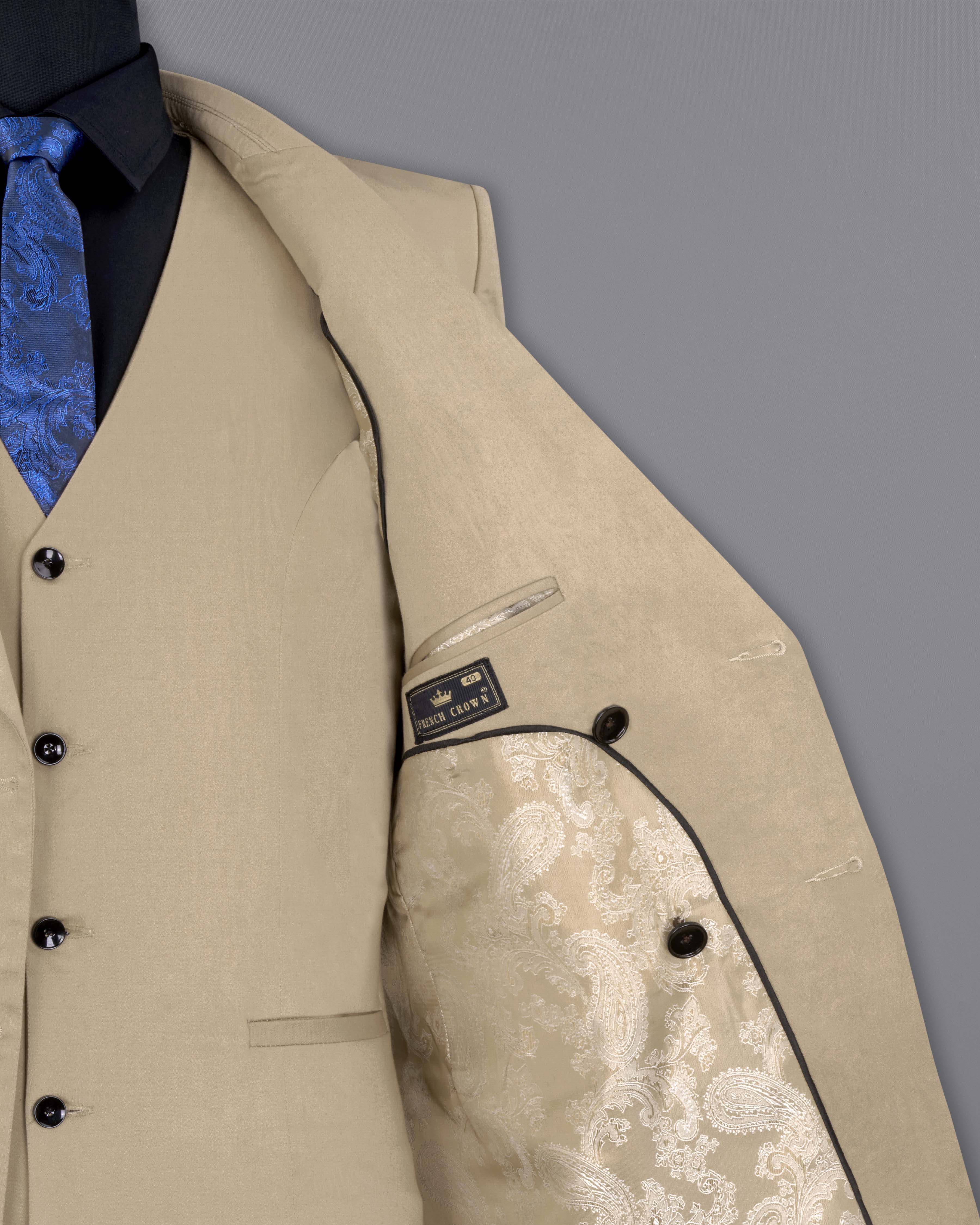 Quicksand Brown Stretchable Double Breasted Premium Cotton traveler Suit ST2653-DB-36,ST2653-DB-38,ST2653-DB-40,ST2653-DB-42,ST2653-DB-44,ST2653-DB-46,ST2653-DB-48,ST2653-DB-50,ST2653-DB-52,ST2653-DB-54,ST2653-DB-56,ST2653-DB-58,ST2653-DB-60