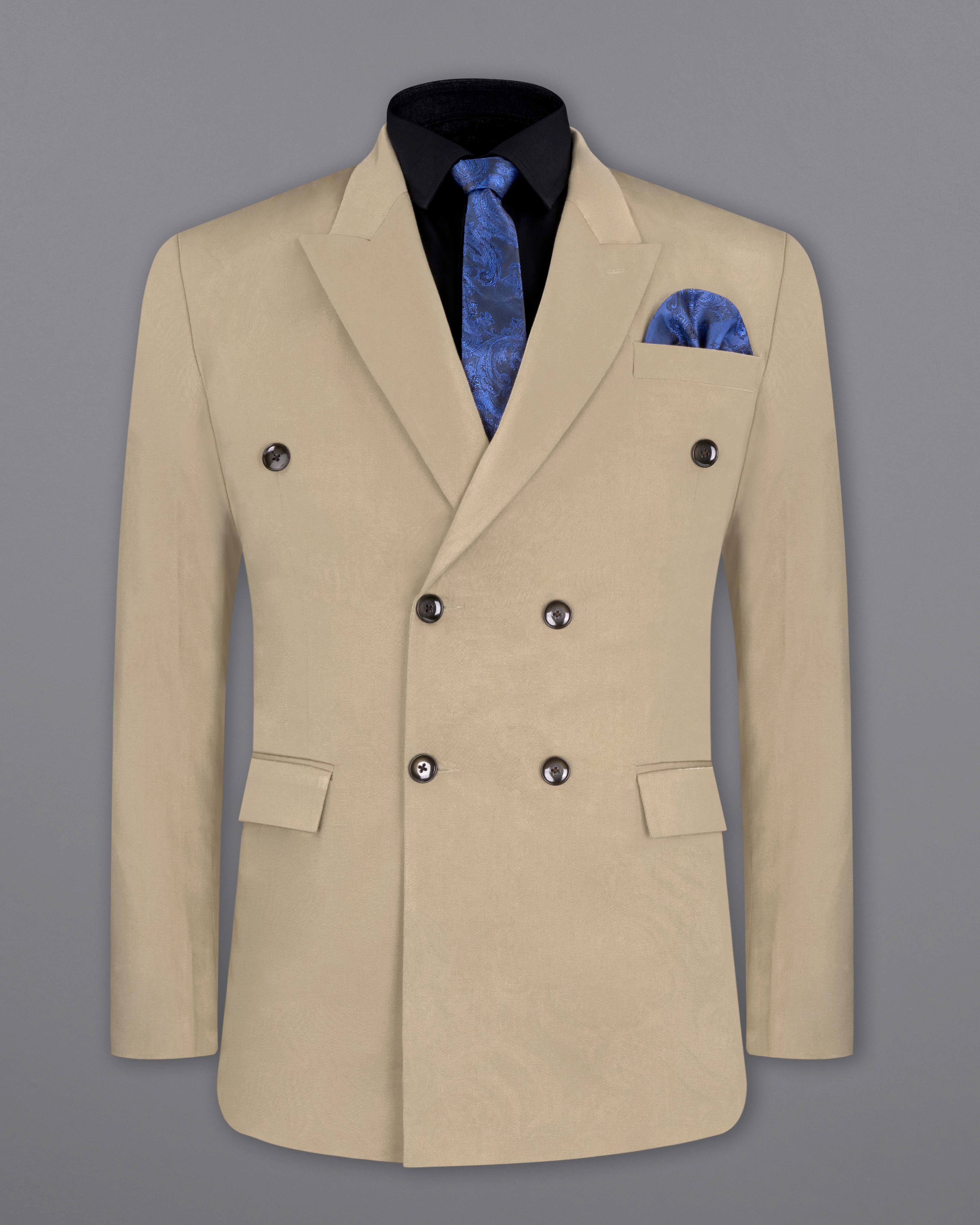 Quicksand Brown Stretchable Double Breasted Premium Cotton traveler Suit ST2653-DB-36,ST2653-DB-38,ST2653-DB-40,ST2653-DB-42,ST2653-DB-44,ST2653-DB-46,ST2653-DB-48,ST2653-DB-50,ST2653-DB-52,ST2653-DB-54,ST2653-DB-56,ST2653-DB-58,ST2653-DB-60