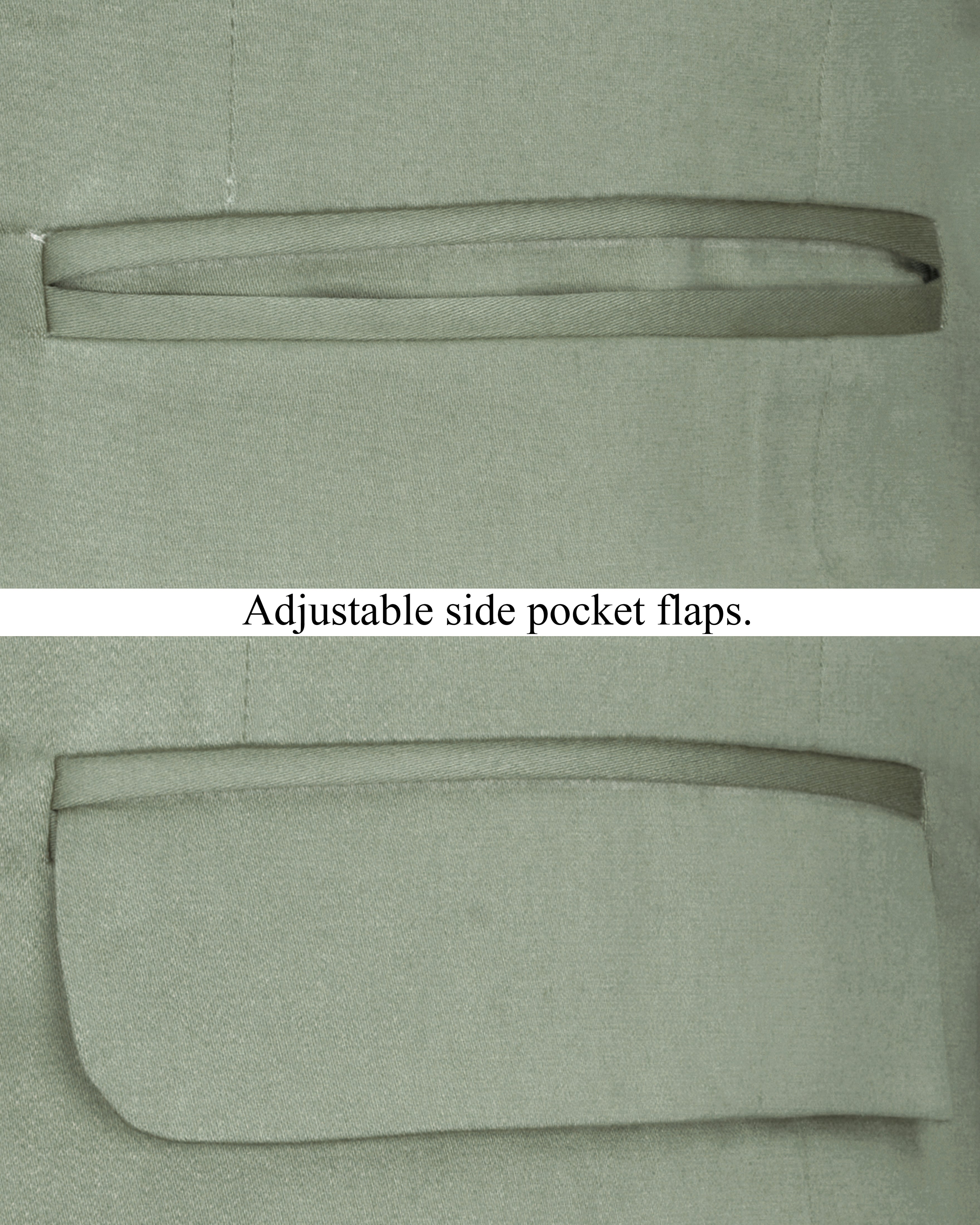 Granite Green Stretchable Double Breasted Premium Cotton traveler Suit