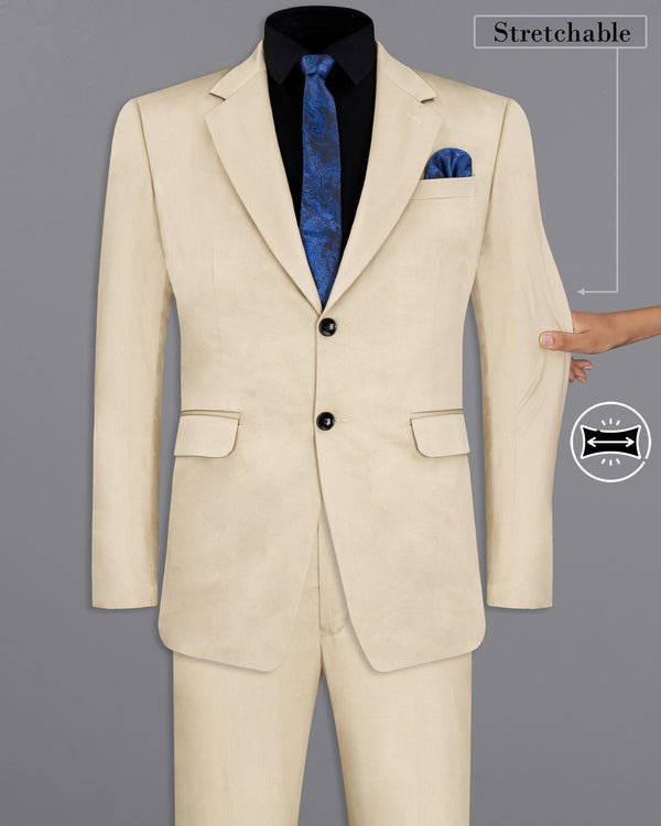 Moon Mist Beige Stretchable Premium Cotton traveler Suit