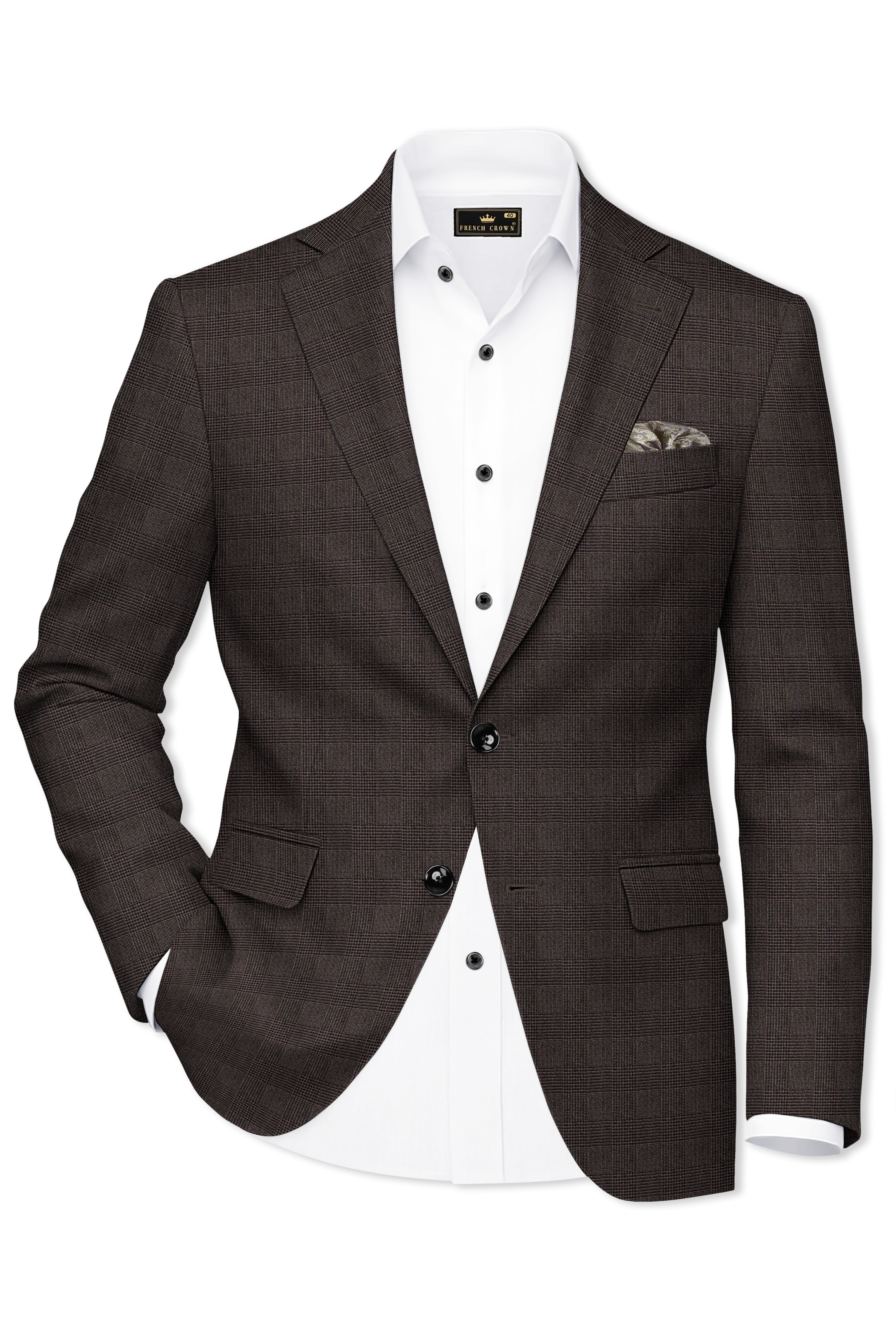 Taupe Dark Brown Single-Breasted Suit