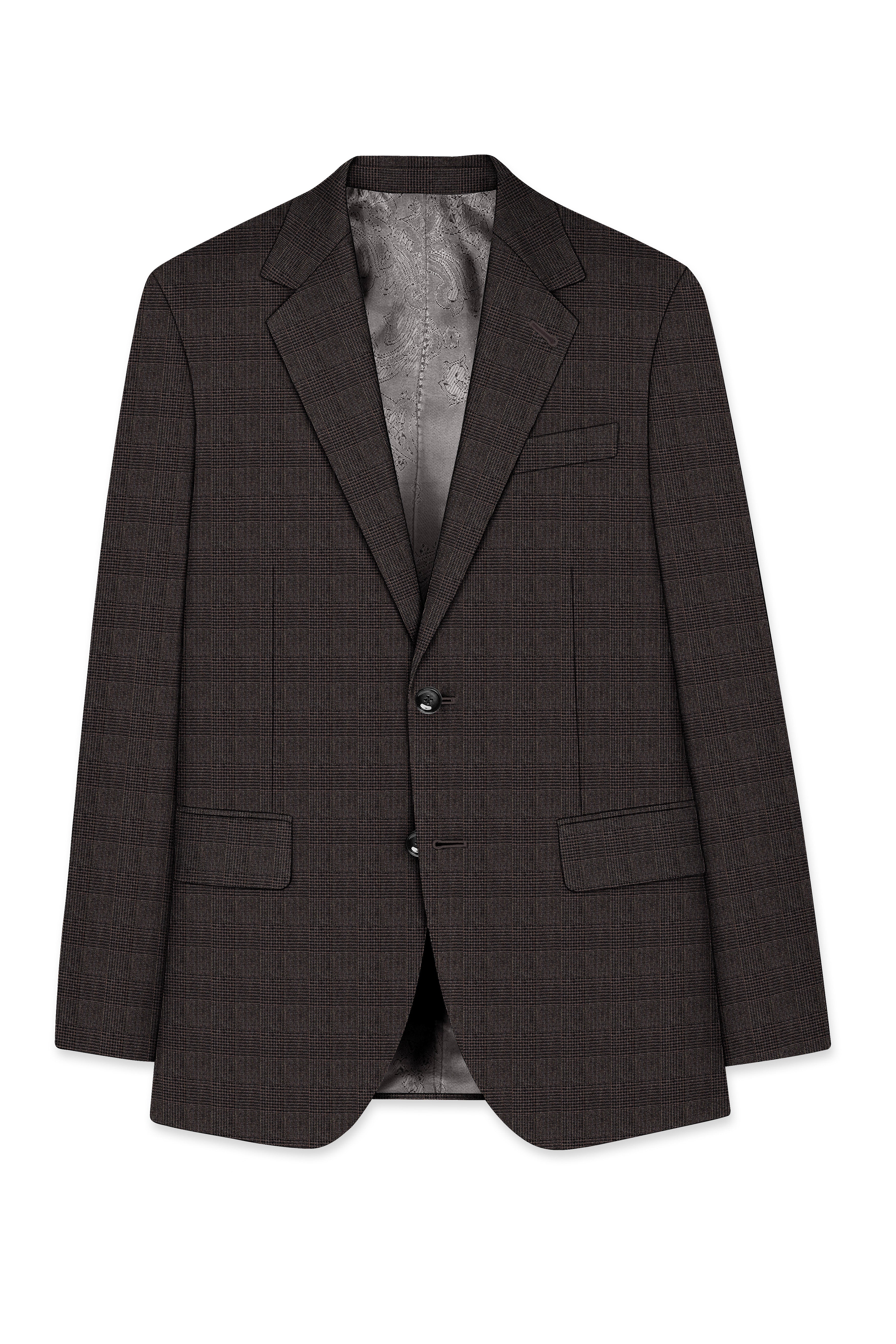 Taupe Dark Brown Single-Breasted Suit