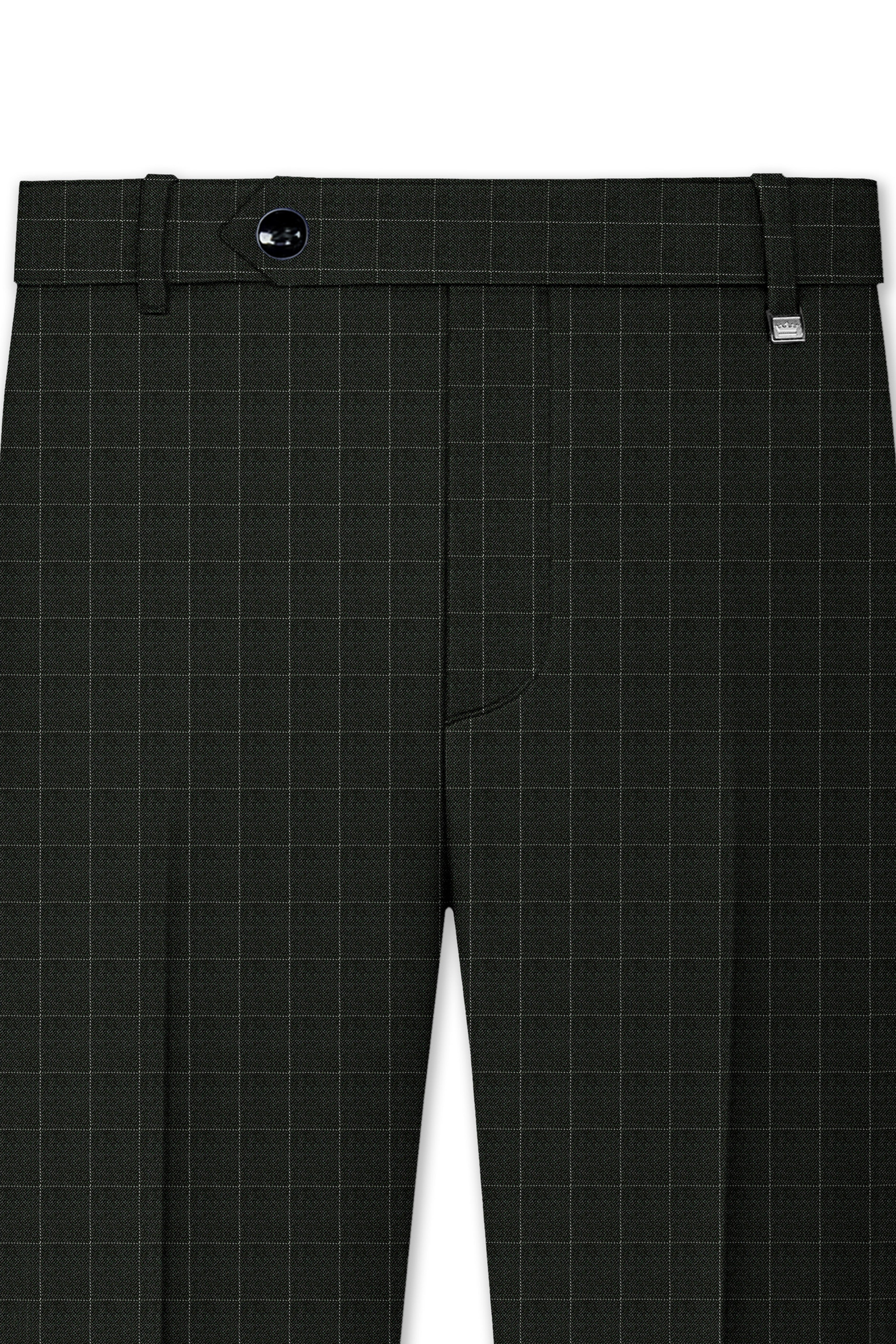 Dune Dark Green Subtle Checkered Double Breasted Suit