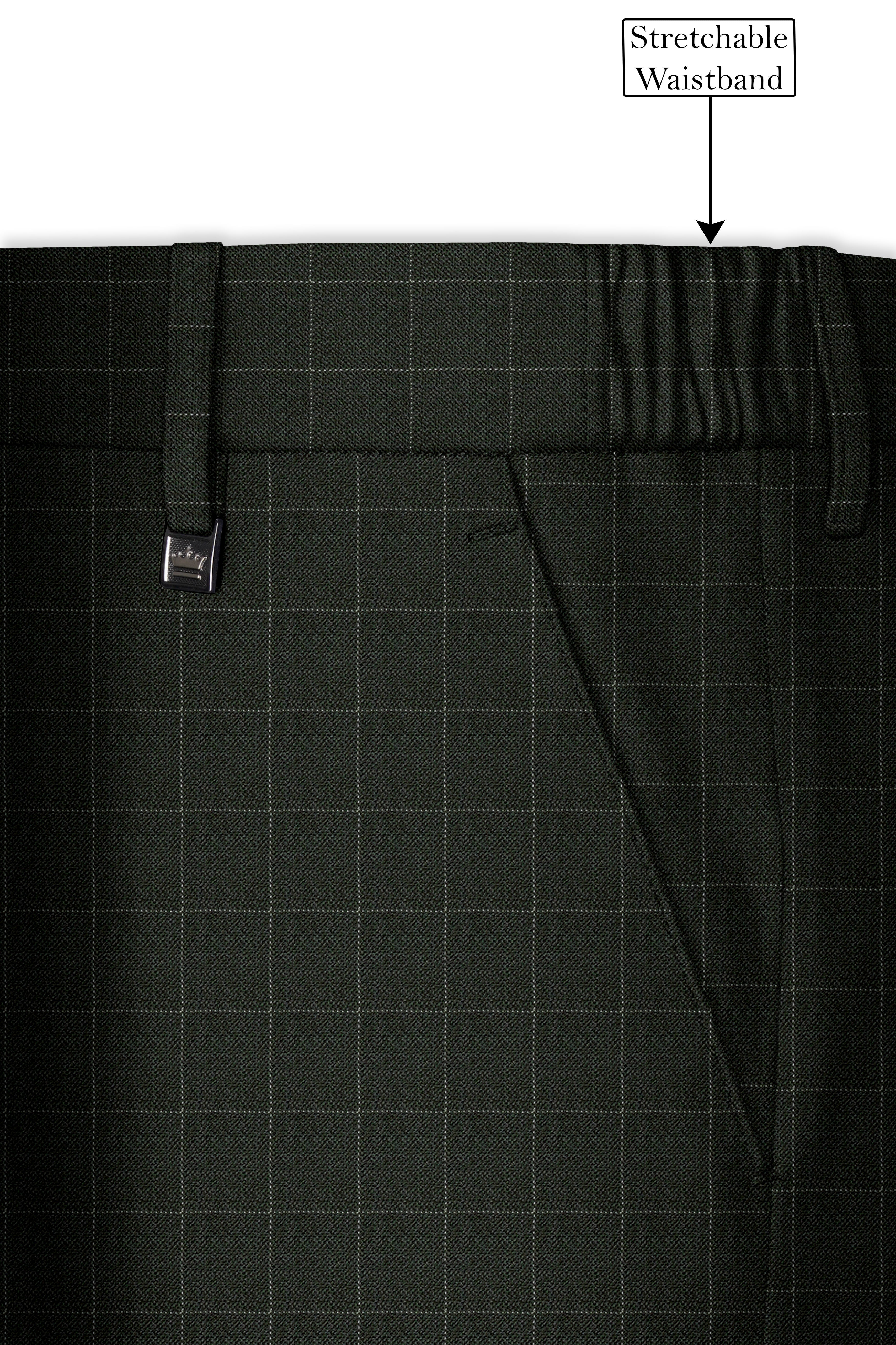Dune Dark Green Subtle Checkered Double Breasted Suit