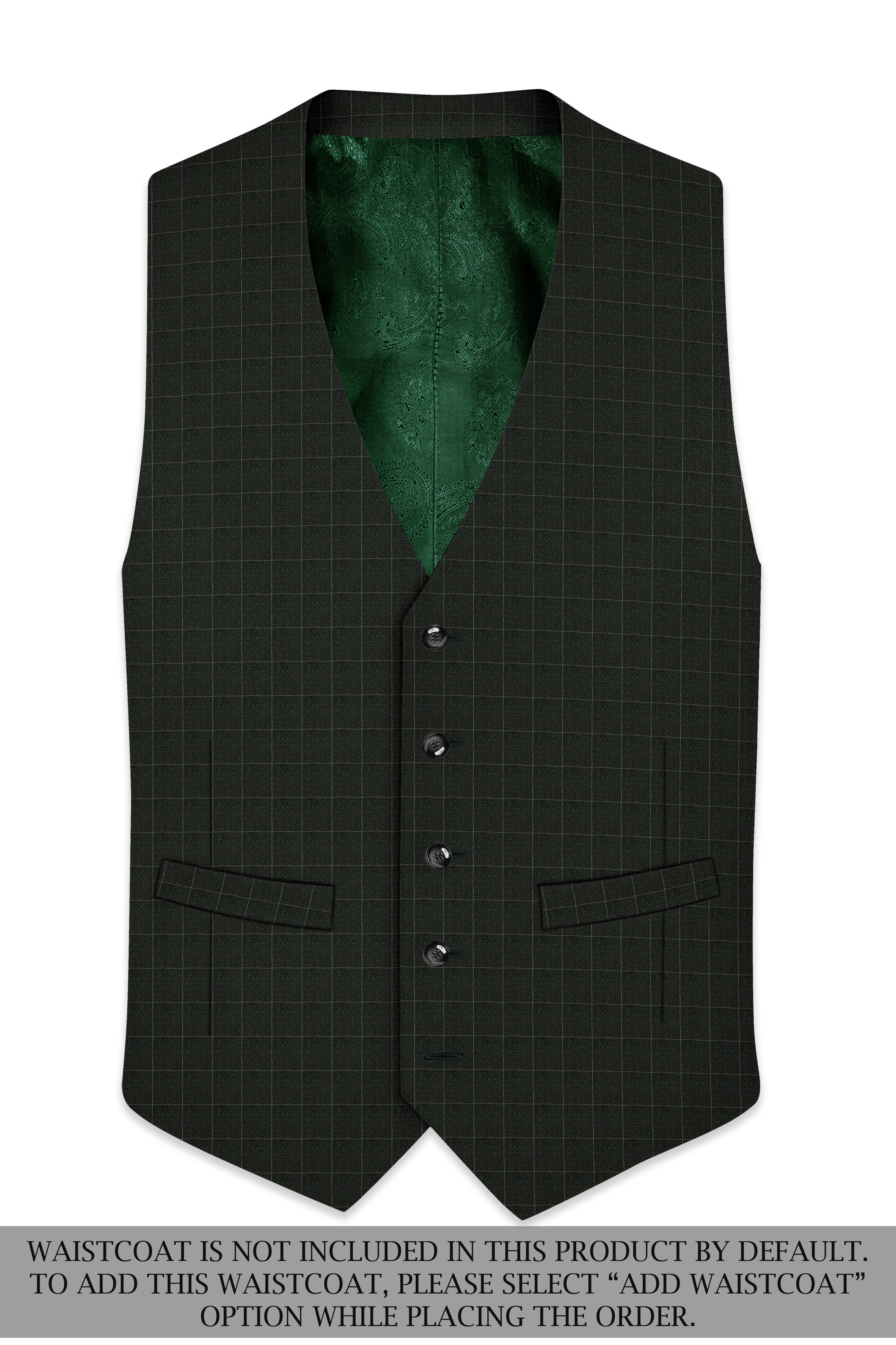 Dune Dark Green Subtle Checkered Double Breasted Suit