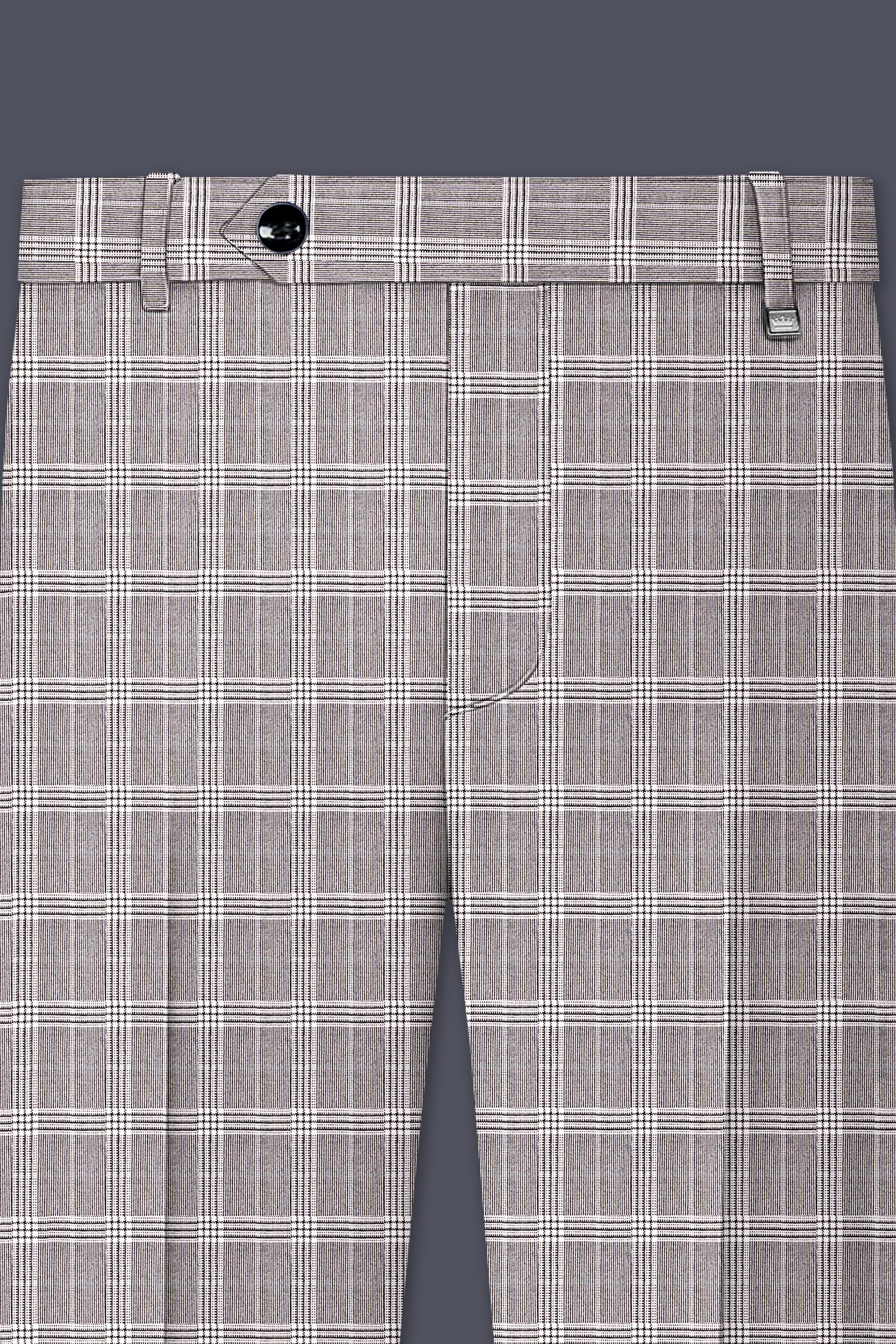Bronco Gray and White Plaid Double Breasted Suit
