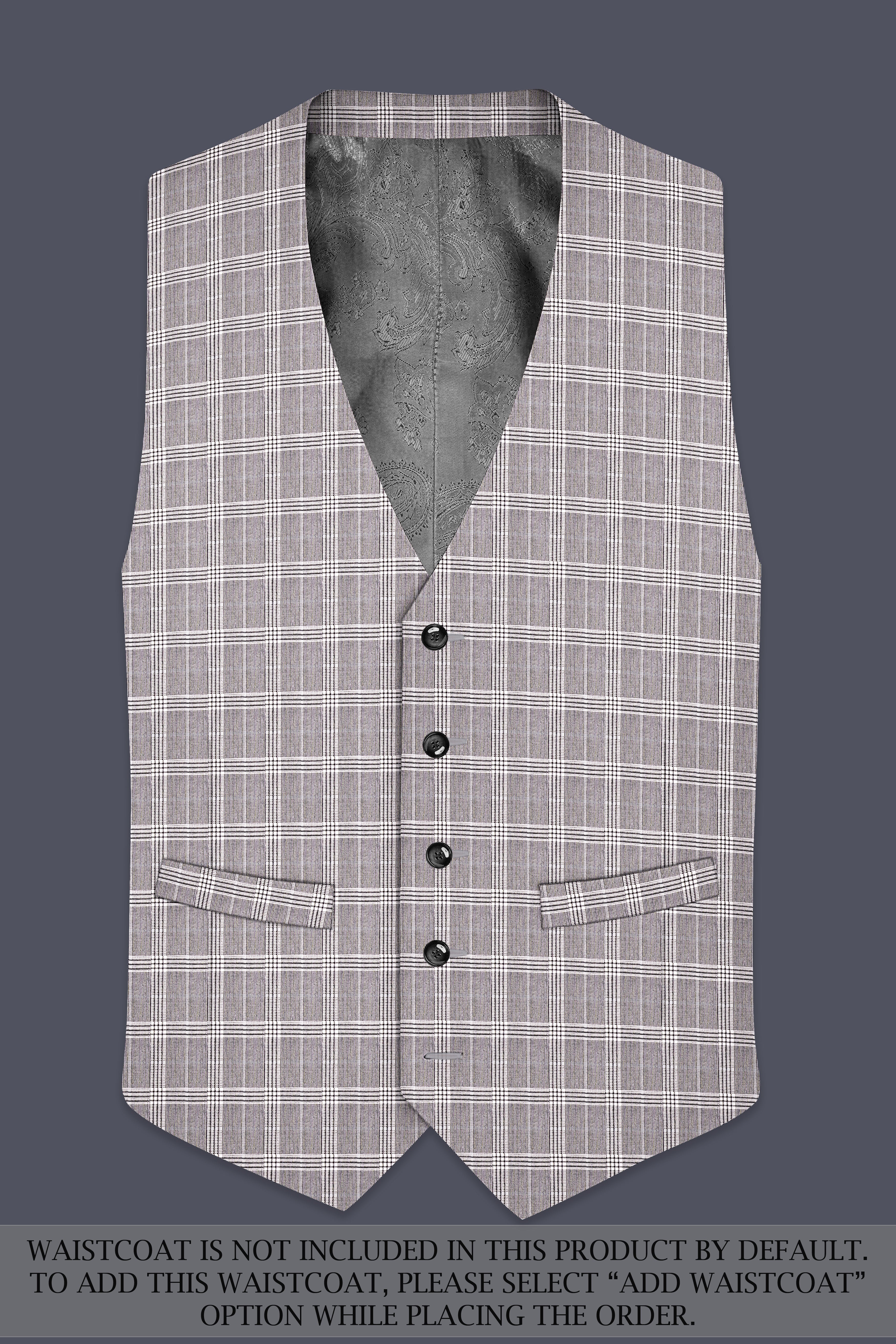 Bronco Gray and White Plaid Double Breasted Suit