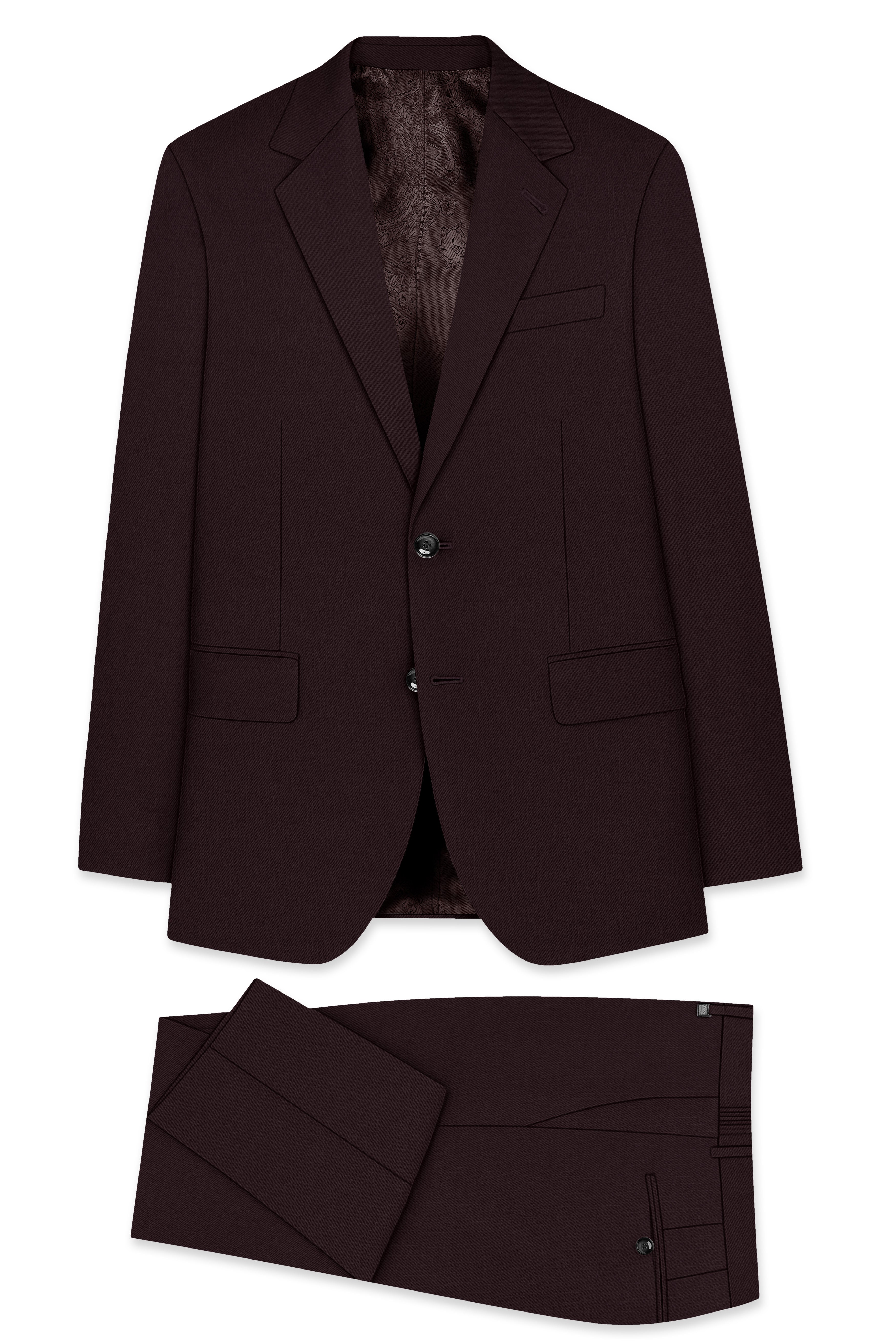 Woody Dark Brown Single Breasted Suit