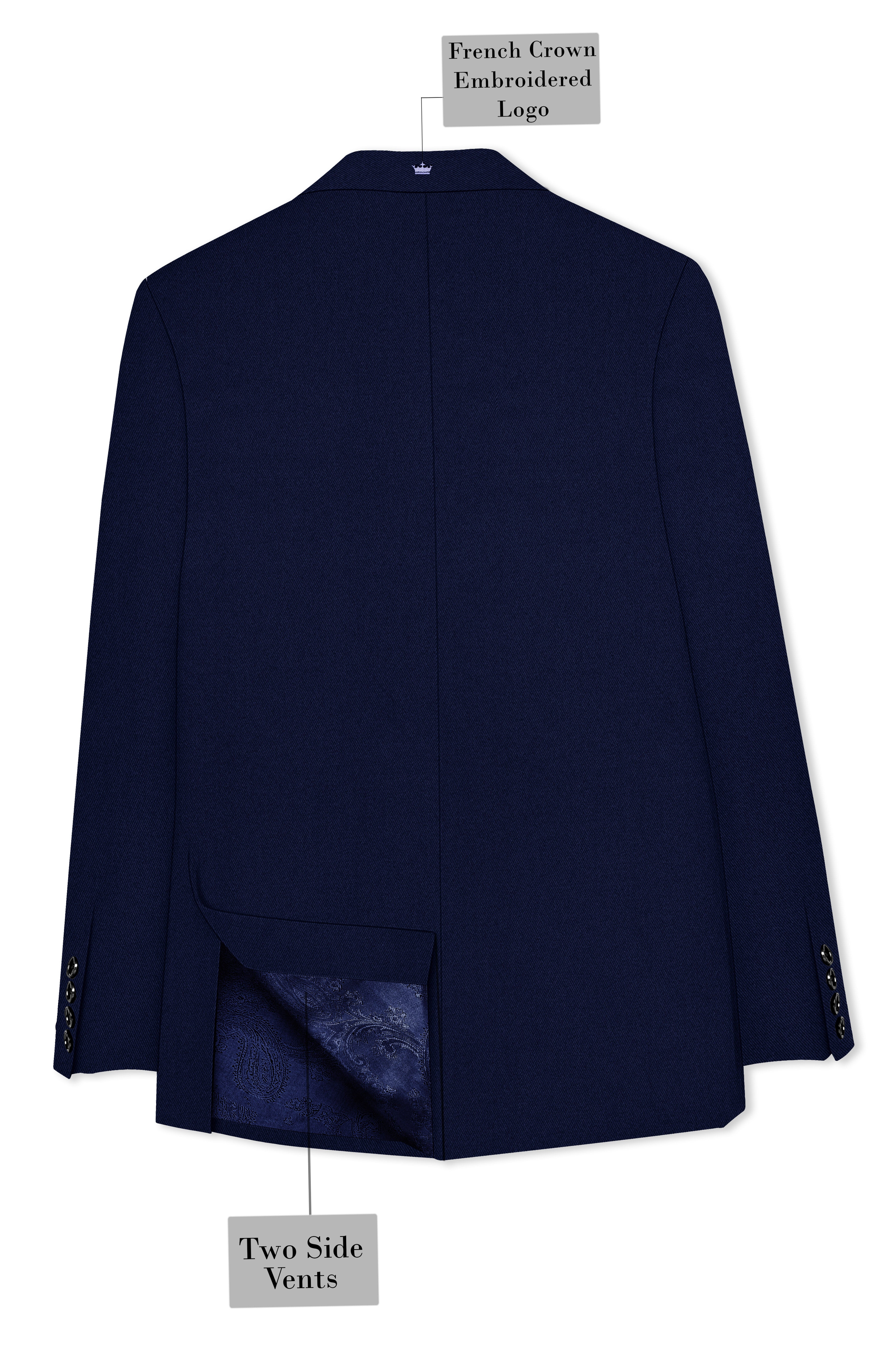 Mirage Blue Wool Rich Double Breasted Suit