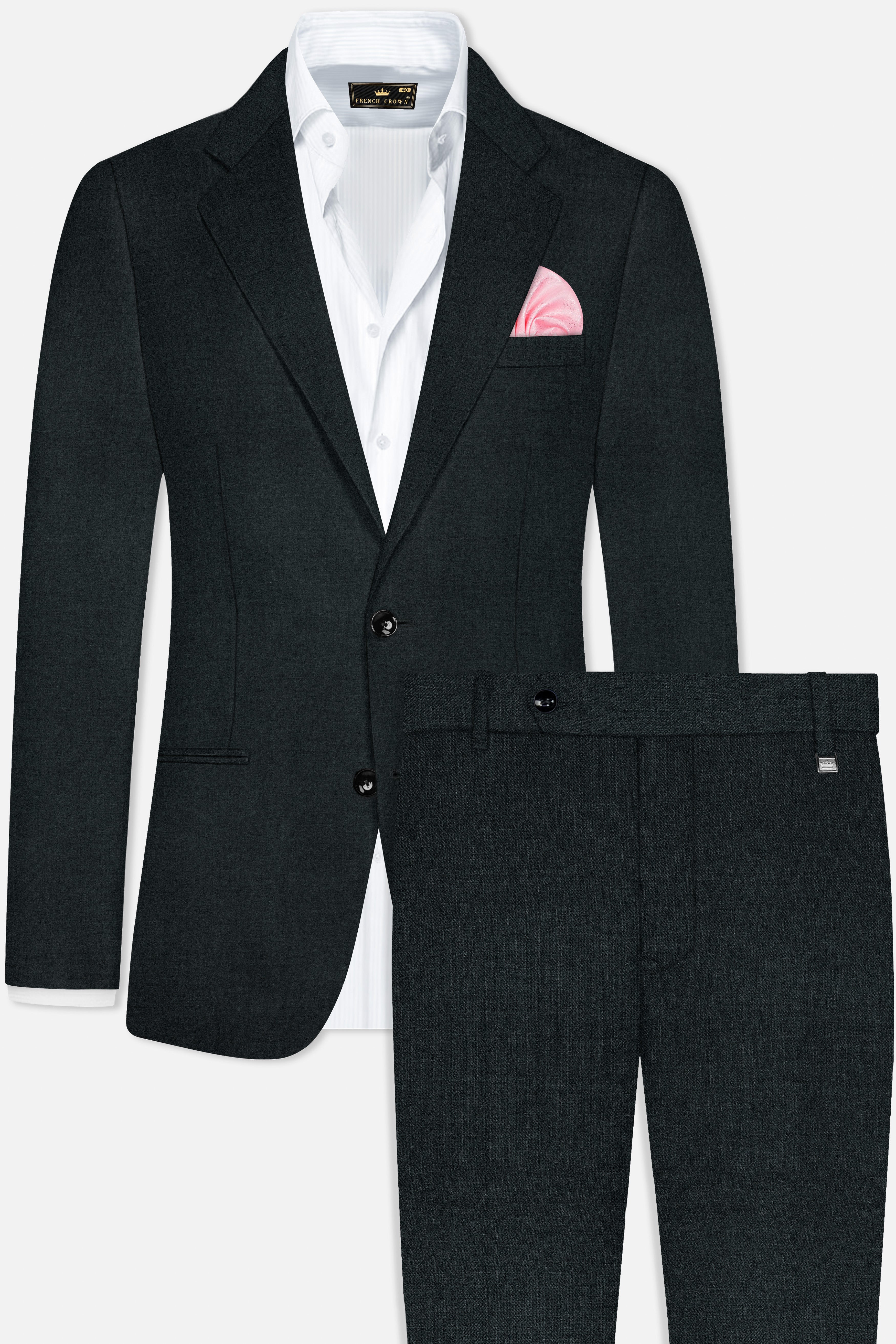 Gable Green Single Breasted Wool Rich Suit