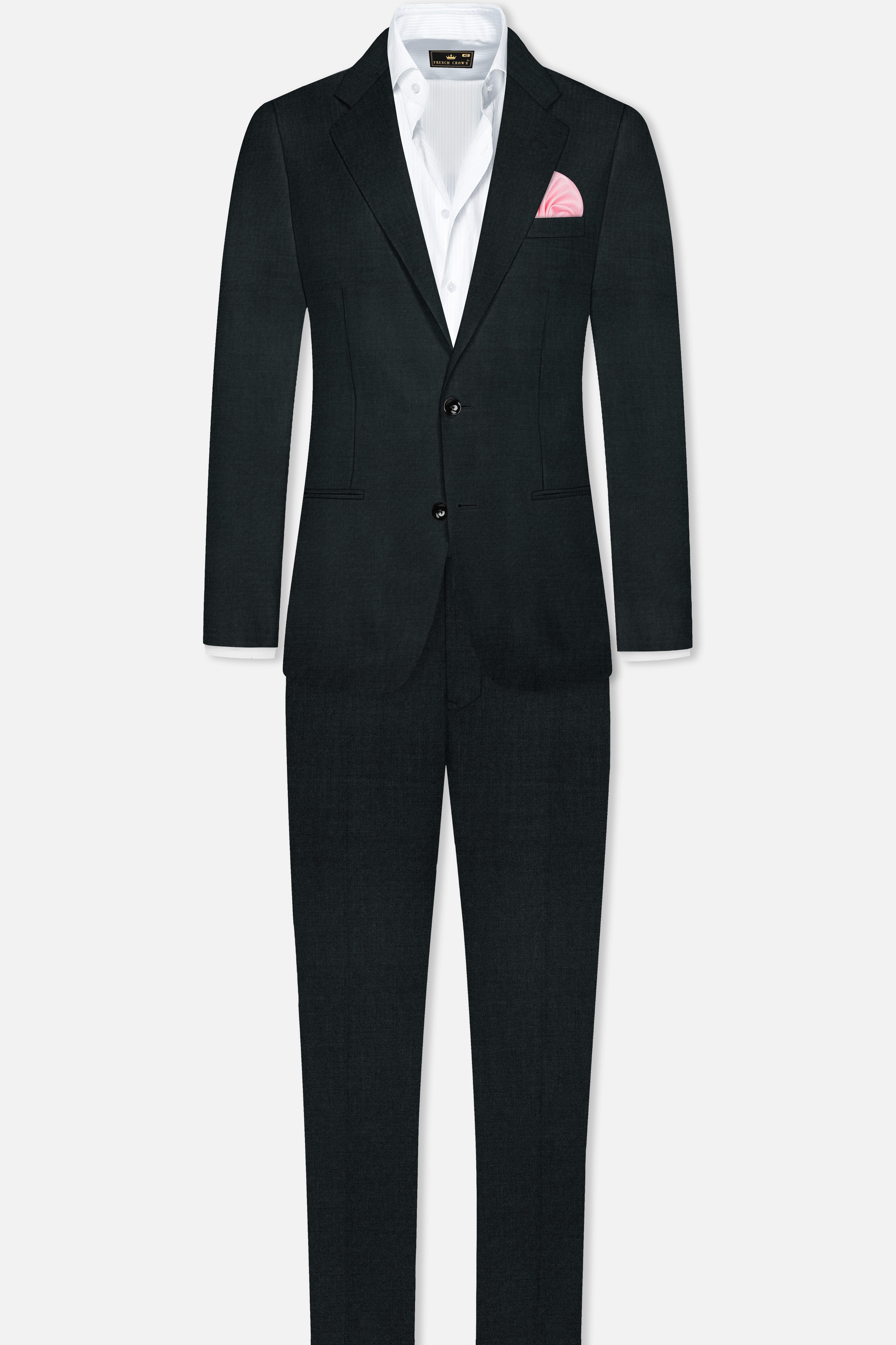 Gable Green Single Breasted Wool Rich Suit