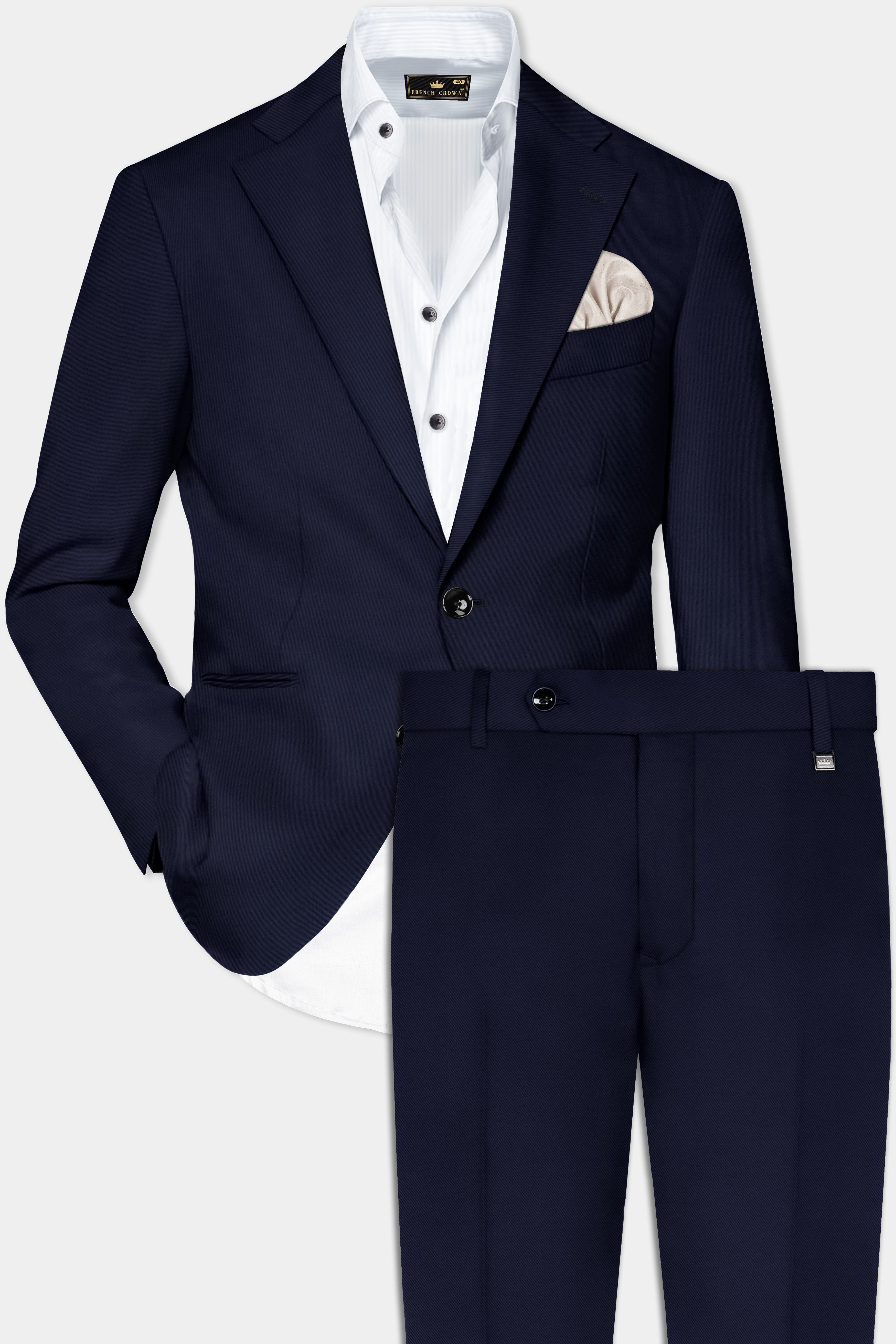 Mirage Blue Wool Rich Single Breasted Suit