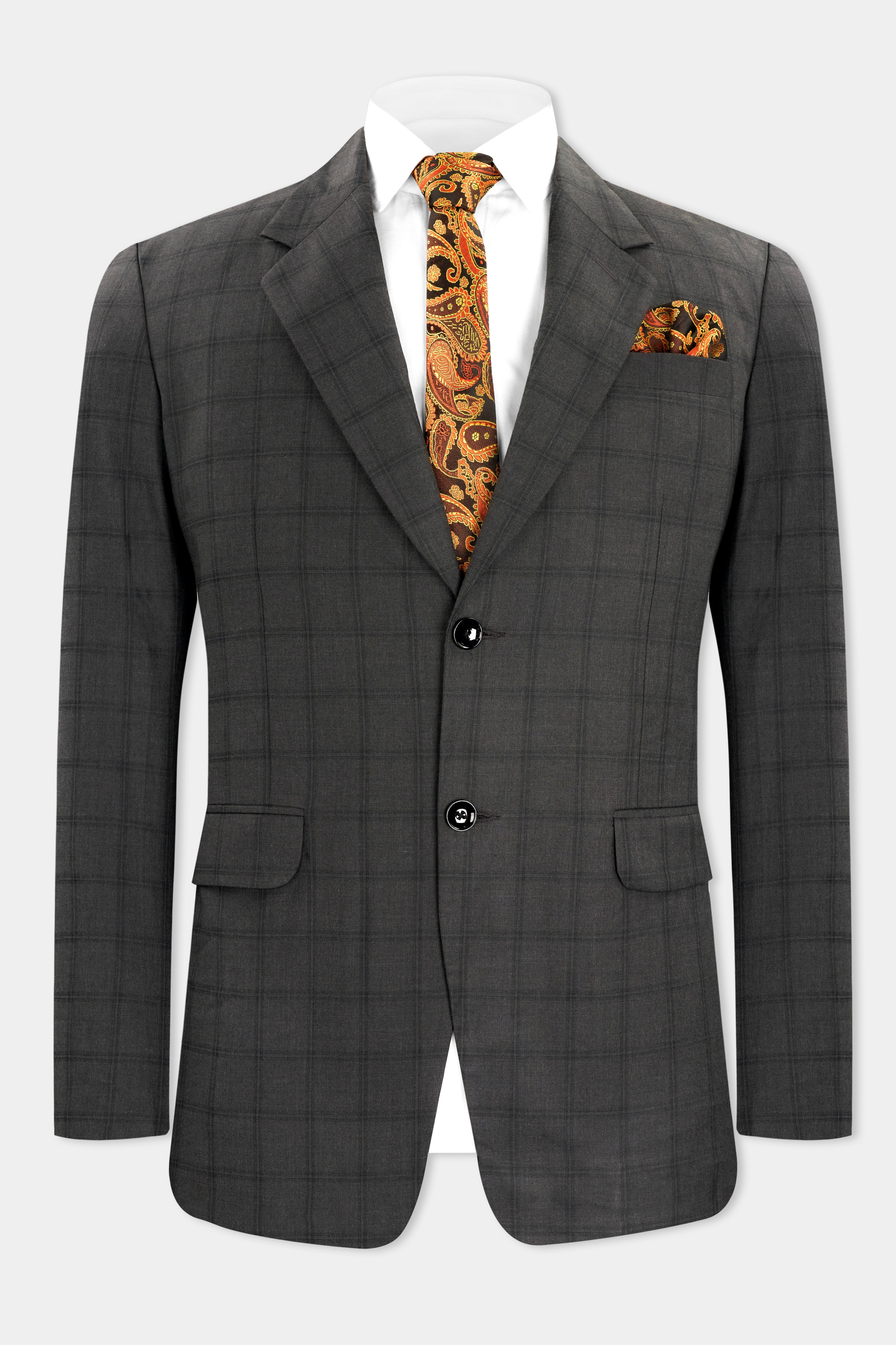 Chicago Gray Checkered Wool Rich Single Breasted Suit ST2741-SB-36,ST2741-SB-38,ST2741-SB-40,ST2741-SB-42,ST2741-SB-44,ST2741-SB-46,ST2741-SB-48,ST2741-SB-50,ST2741-SB-52,ST2741-SB-54,ST2741-SB-56,ST2741-SB-58,ST2741-SB-60