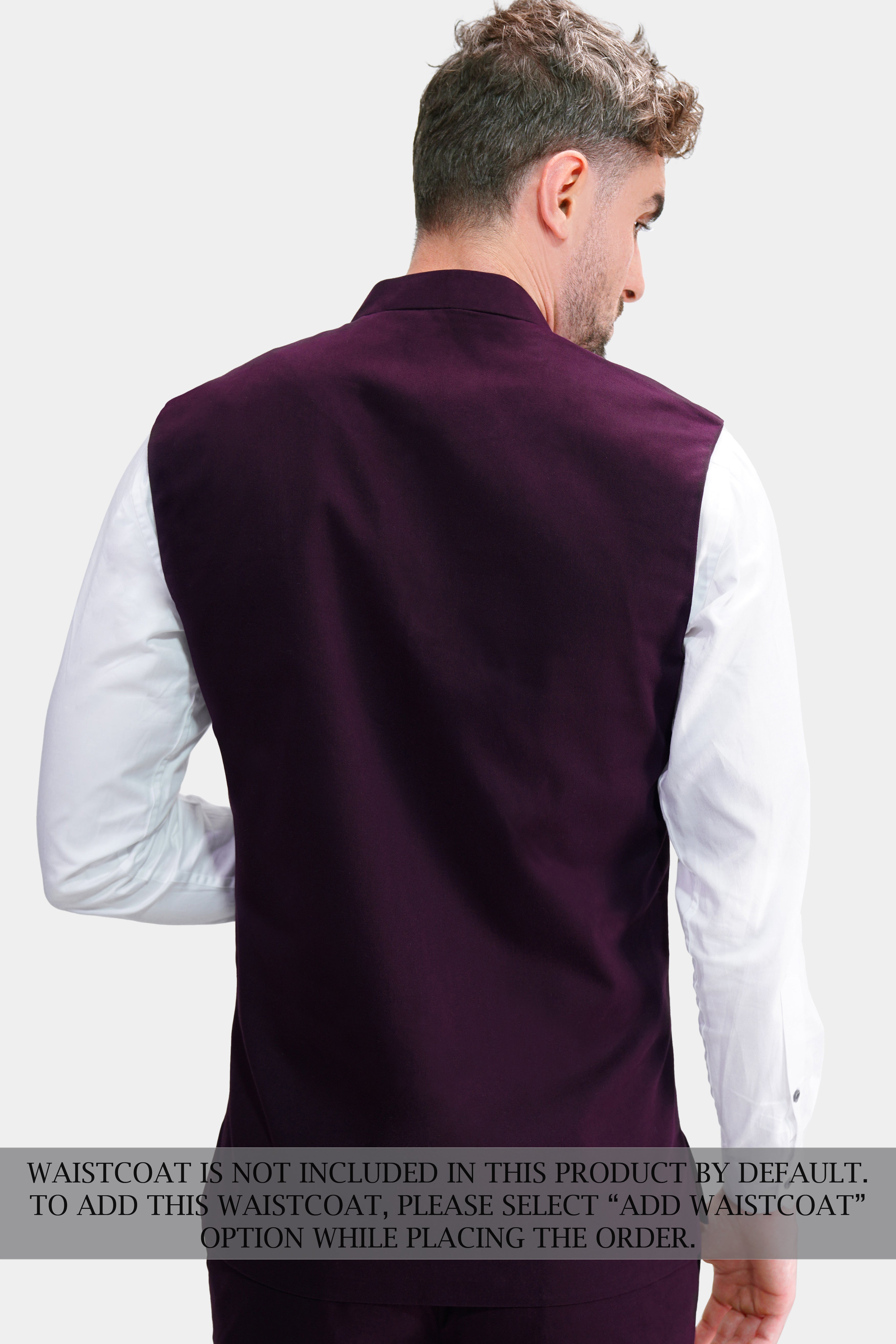 Eclipse Maroon Premium Cotton Bandhgala Designer Suit