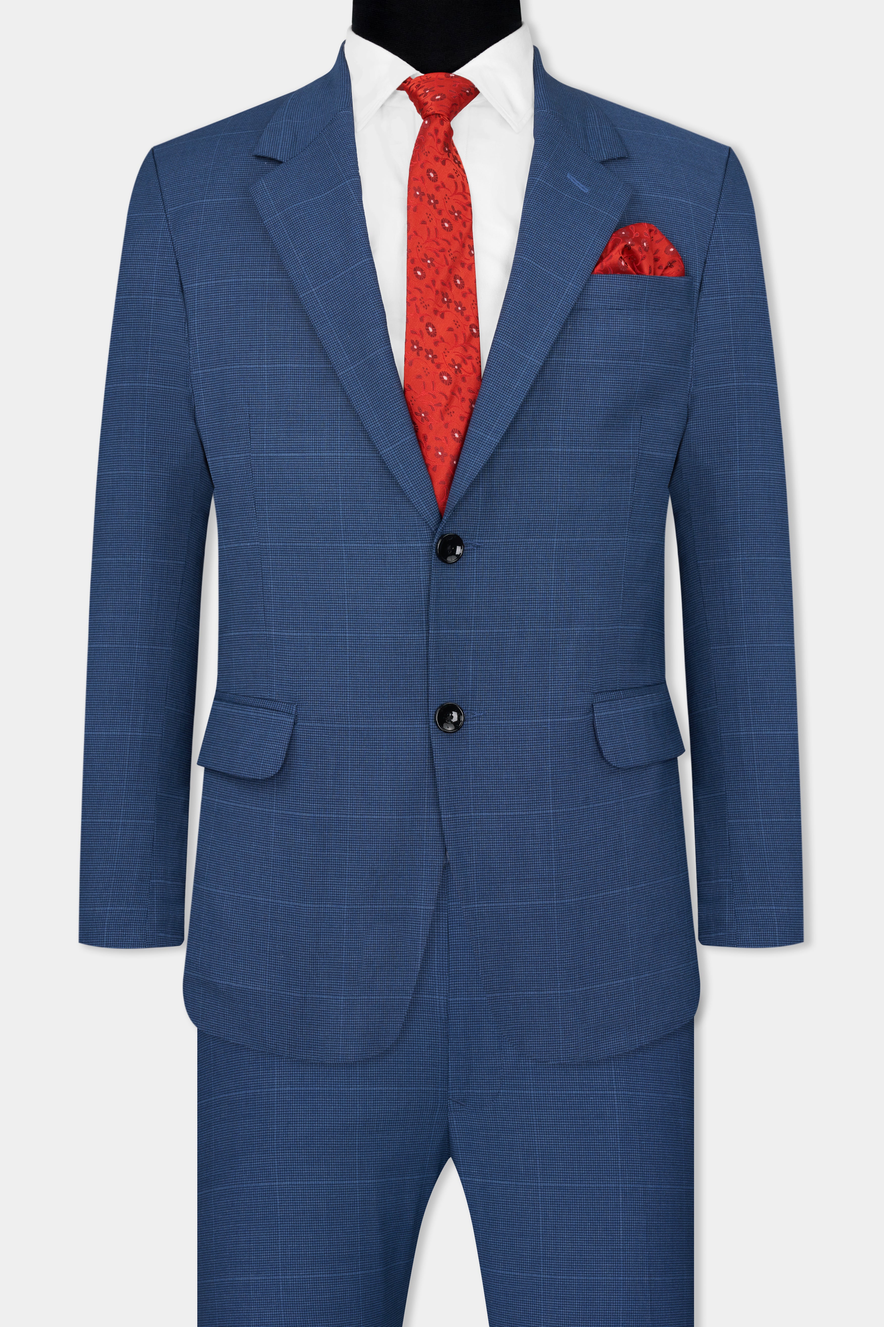 Gun Powder Blue Windowpane Wool Rich Stretchable traveler Suit ST2760-SB-36,ST2760-SB-38,ST2760-SB-40,ST2760-SB-42,ST2760-SB-44,ST2760-SB-46,ST2760-SB-48,ST2760-SB-50,ST2760-SB-52,ST2760-SB-54,ST2760-SB-56,ST2760-SB-58,ST2760-SB-60