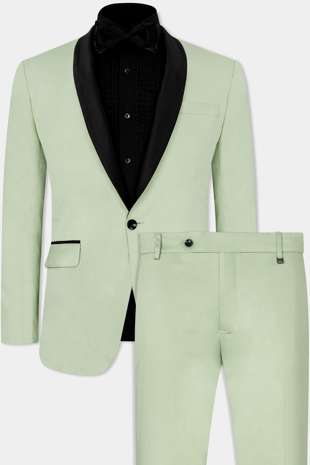 CORIANDER GREEN PREMIUM COTTON TUXEDO STRETCHABLE TRAVELER SUIT