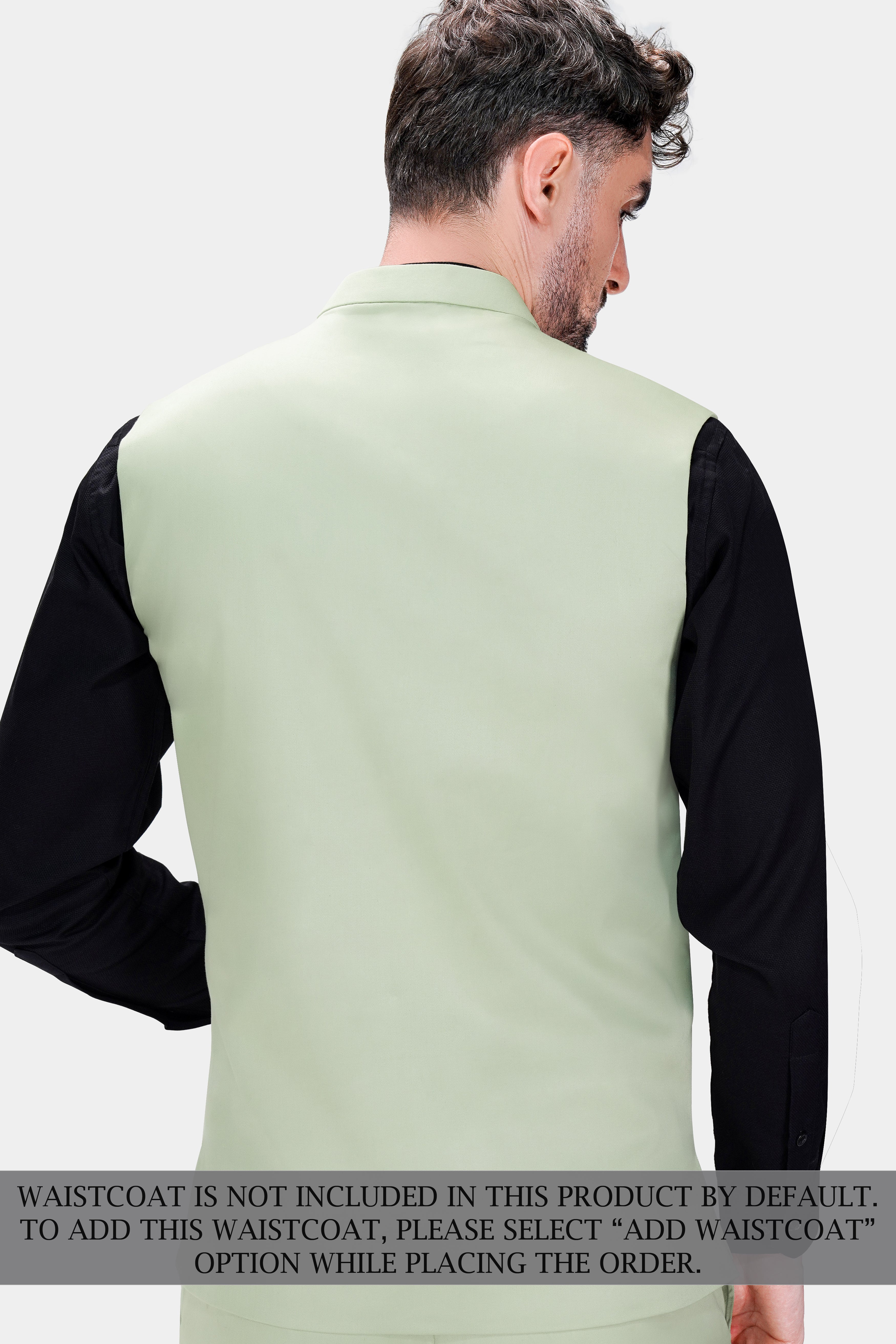 Coriander Green Premium Cotton Cross Buttoned Bandhgala  Stretchable Traveler Suit