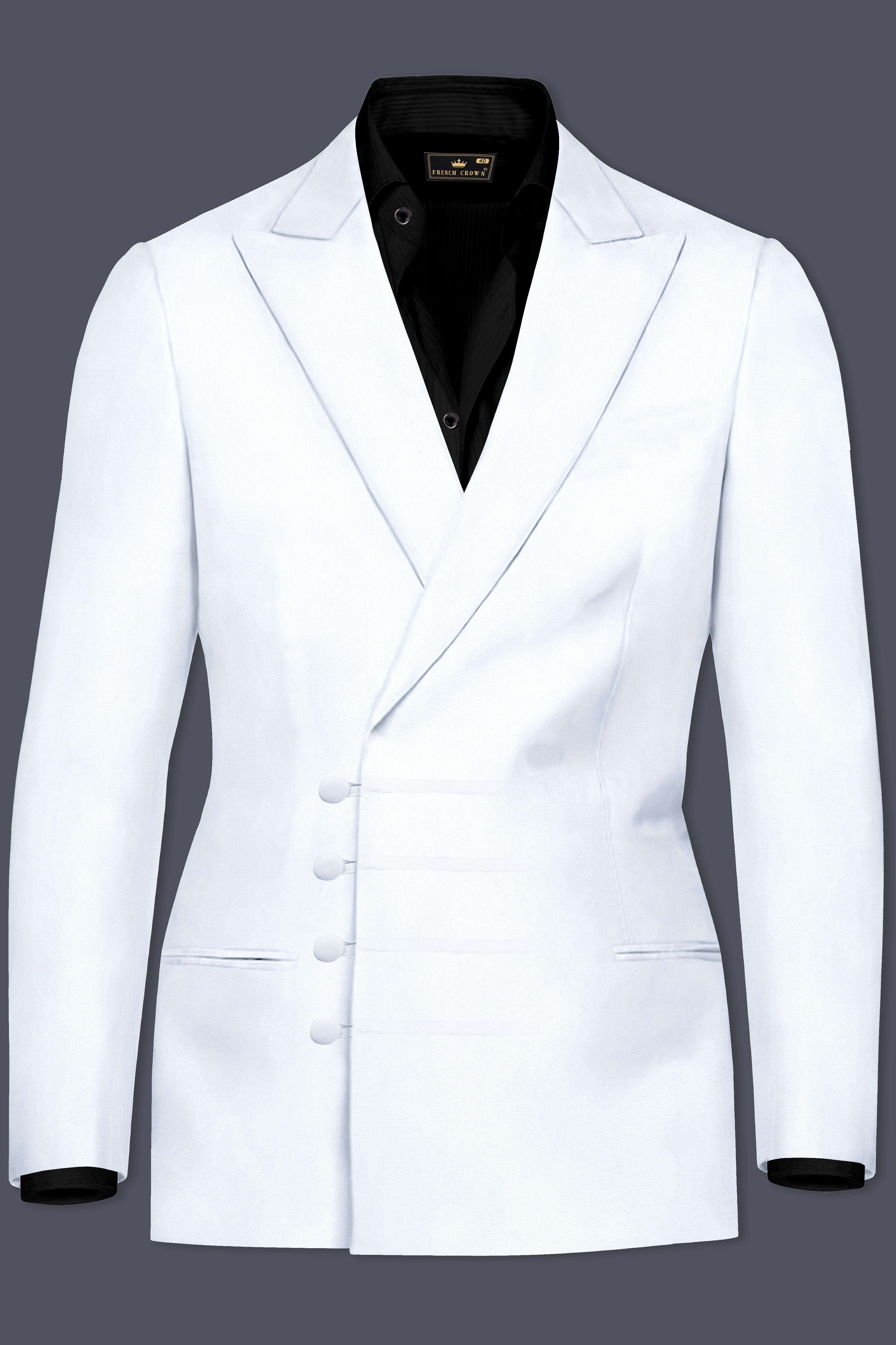 Bright White Stretchable Wool Rich Designer Suit