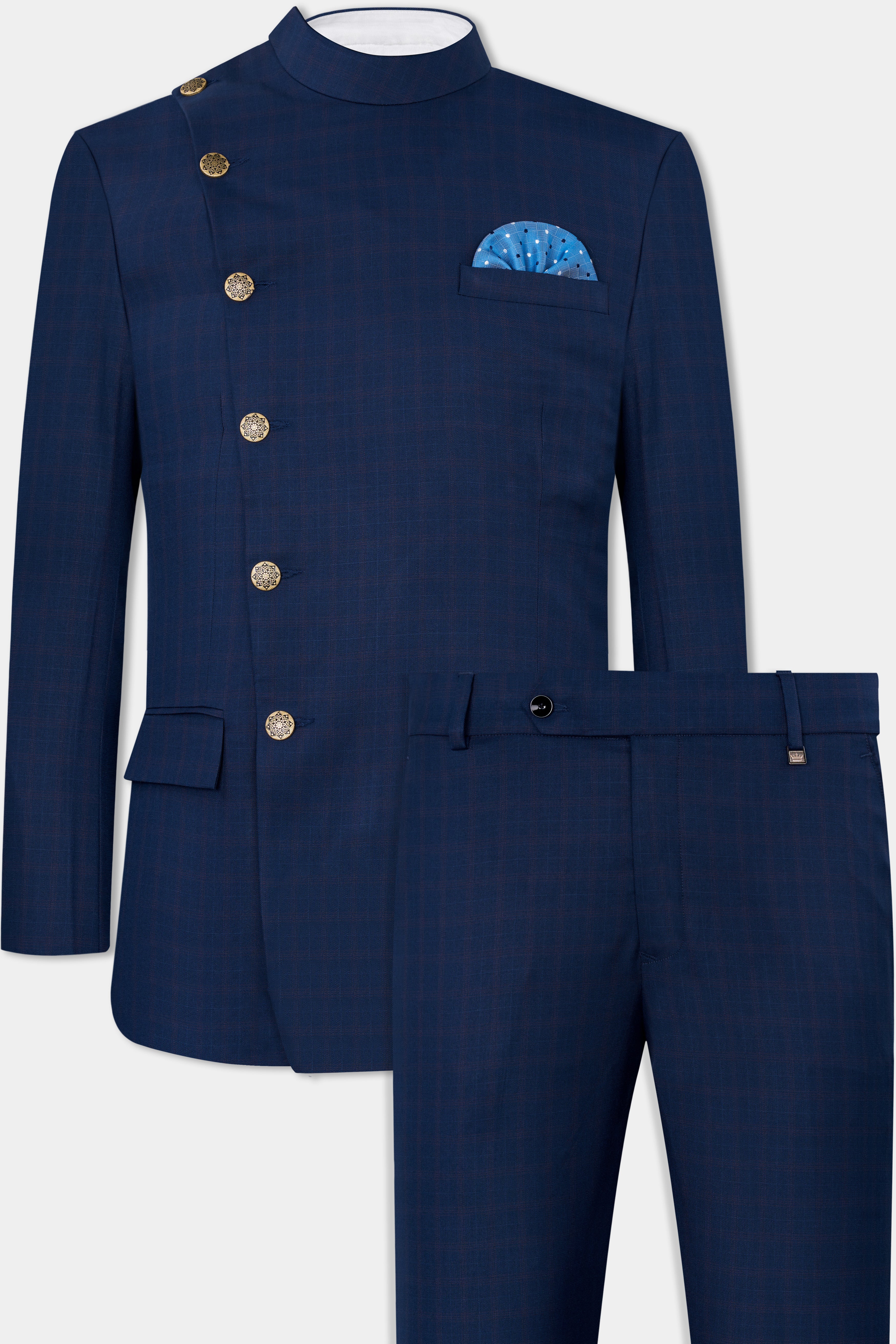Nile Blue Wool Rich Cross Buttoned Bandhgala Suit ST2806-CBG2-36,ST2806-CBG2-38,ST2806-CBG2-40,ST2806-CBG2-42,ST2806-CBG2-44,ST2806-CBG2-46,ST2806-CBG2-48,ST2806-CBG2-50,ST2806-CBG2-52,ST2806-CBG2-54,ST2806-CBG2-56,ST2806-CBG2-58,ST2806-CBG2-60