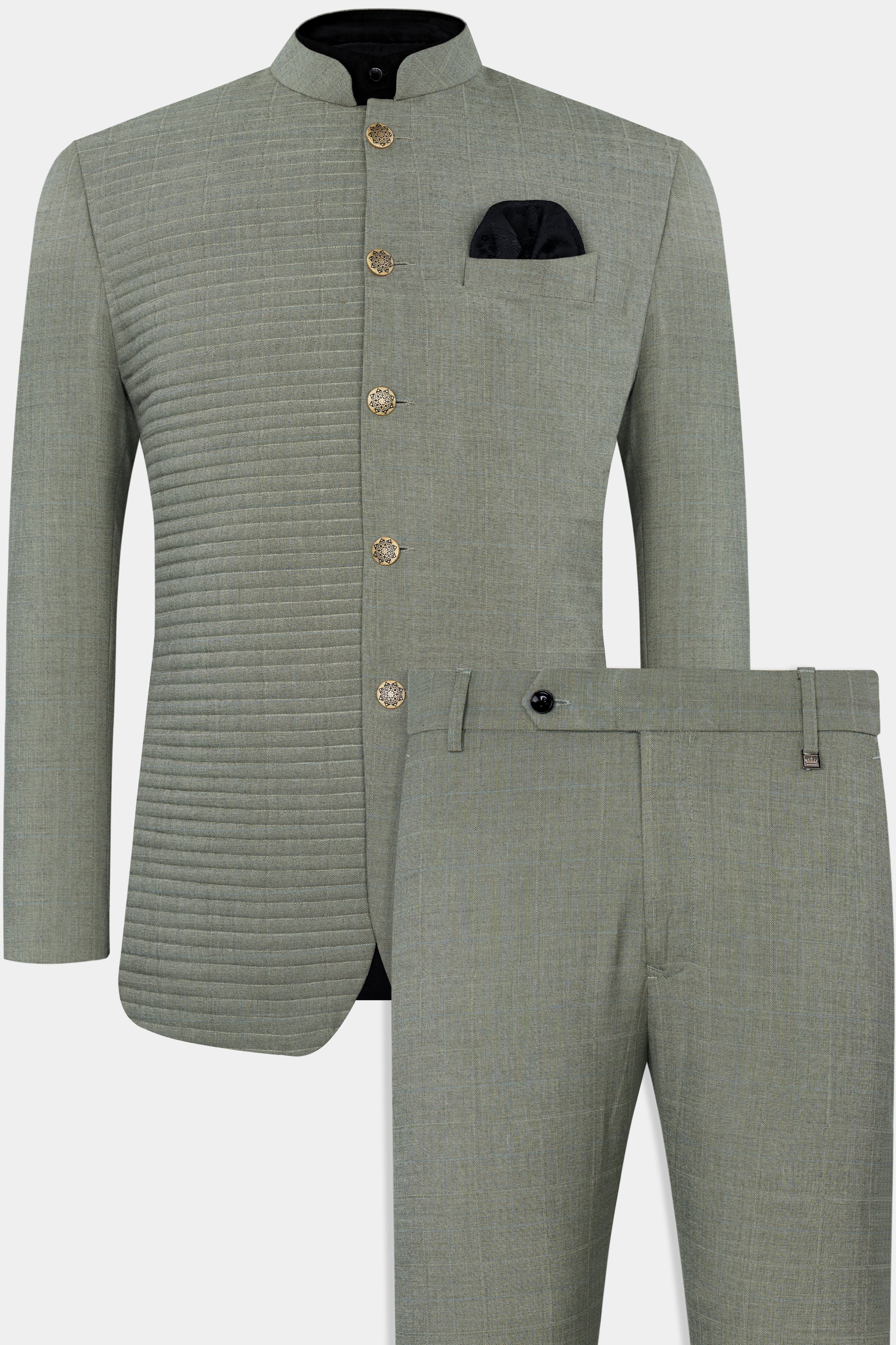 Davys Gray with Horizontal Stitches Wool Rich Designer Bandhgala Stretchable Traveler Suit ST2813-BG-D168-36,ST2813-BG-D168-38,ST2813-BG-D168-40,ST2813-BG-D168-42,ST2813-BG-D168-44,ST2813-BG-D168-46,ST2813-BG-D168-48,ST2813-BG-D168-50,ST2813-BG-D168-52,ST2813-BG-D168-54,ST2813-BG-D168-56,ST2813-BG-D168-58,ST2813-BG-D168-60