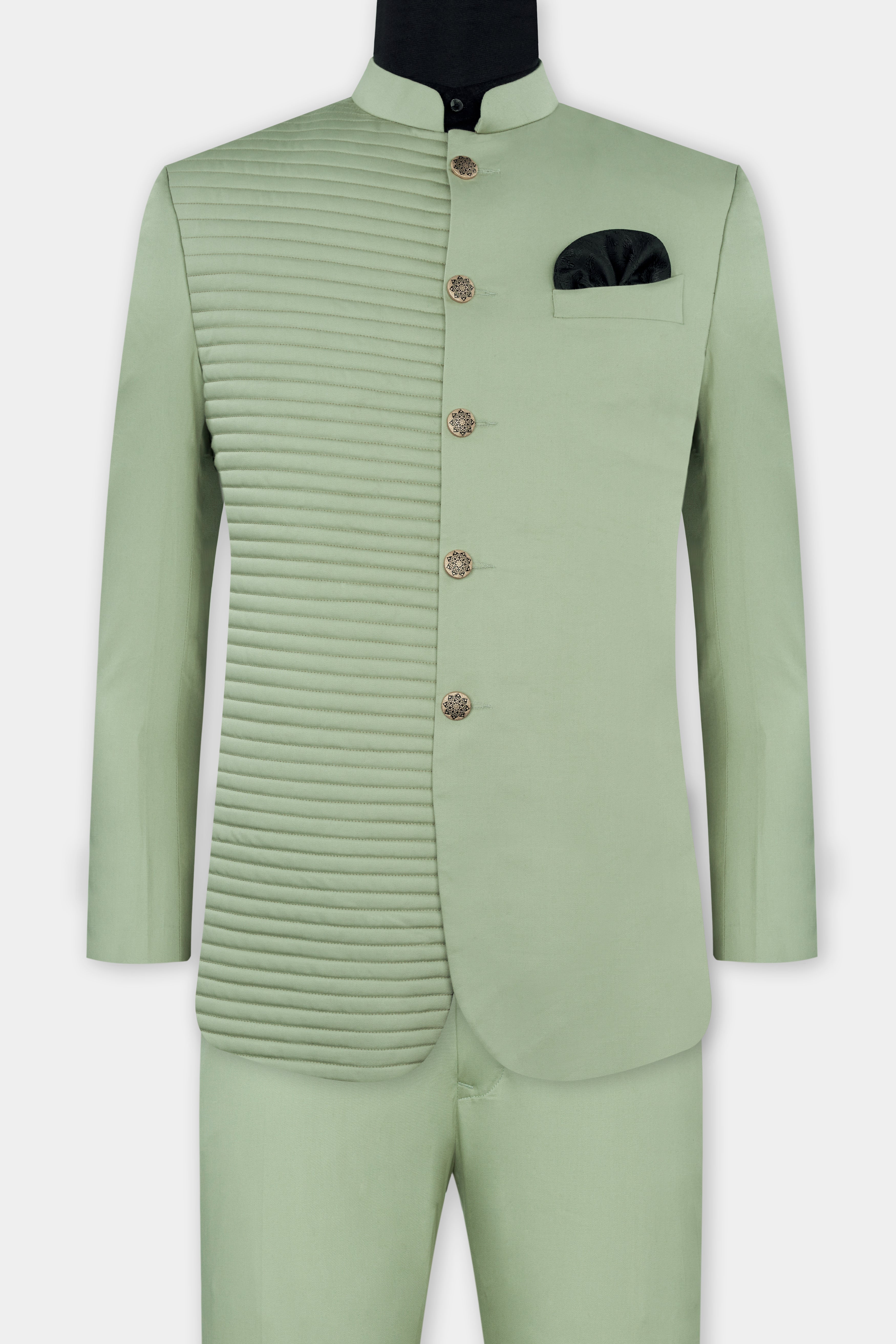 Asparagus Green with Horizontal Stitches Premium Cotton Bandhgala Designer Suit ST2814-BG-D168-36,ST2814-BG-D168-38,ST2814-BG-D168-40,ST2814-BG-D168-42,ST2814-BG-D168-44,ST2814-BG-D168-46,ST2814-BG-D168-48,ST2814-BG-D168-50,ST2814-BG-D168-52,ST2814-BG-D168-54,ST2814-BG-D168-56,ST2814-BG-D168-58,ST2814-BG-D168-60