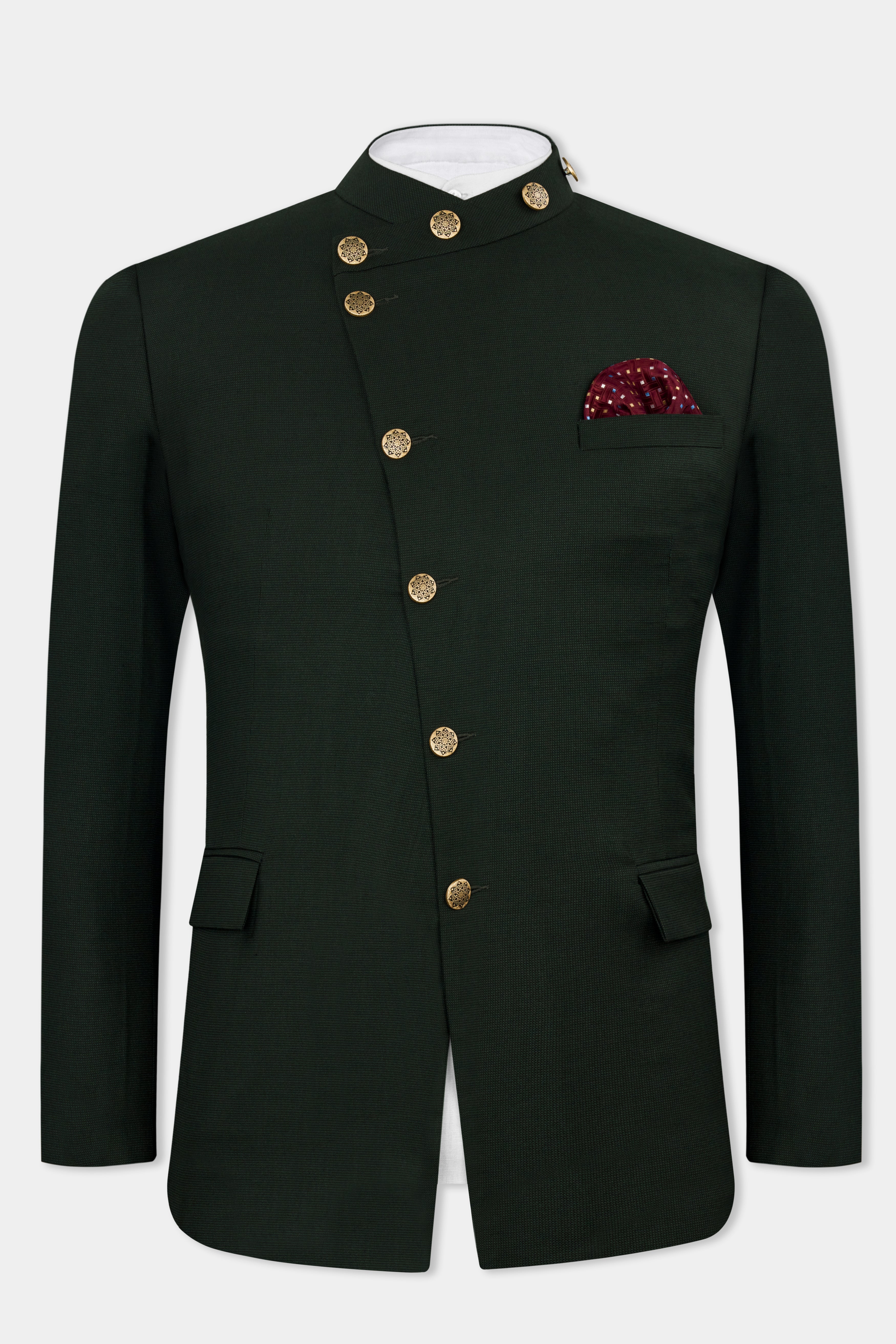 Dartmouth Green Wool Rich Cross Buttoned Bandhgala Designer Suit ST2822-D178-36,ST2822-D178-38,ST2822-D178-40,ST2822-D178-42,ST2822-D178-44,ST2822-D178-46,ST2822-D178-48,ST2822-D178-50,ST2822-D178-52,ST2822-D178-54,ST2822-D178-56,ST2822-D178-58,ST2822-D178-60