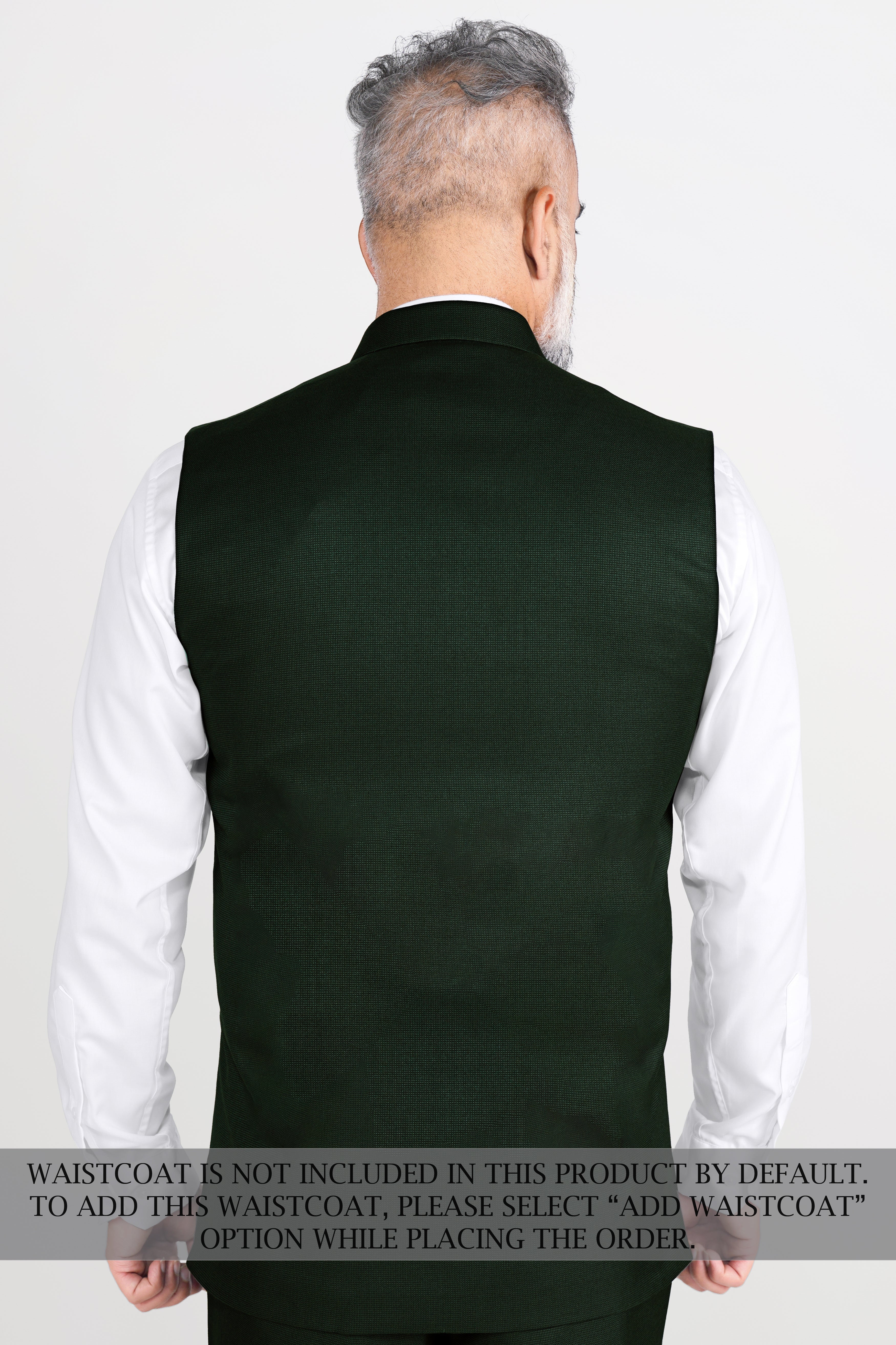 Dartmouth Green Wool Rich Cross Placket Bandhgala Designer Suit