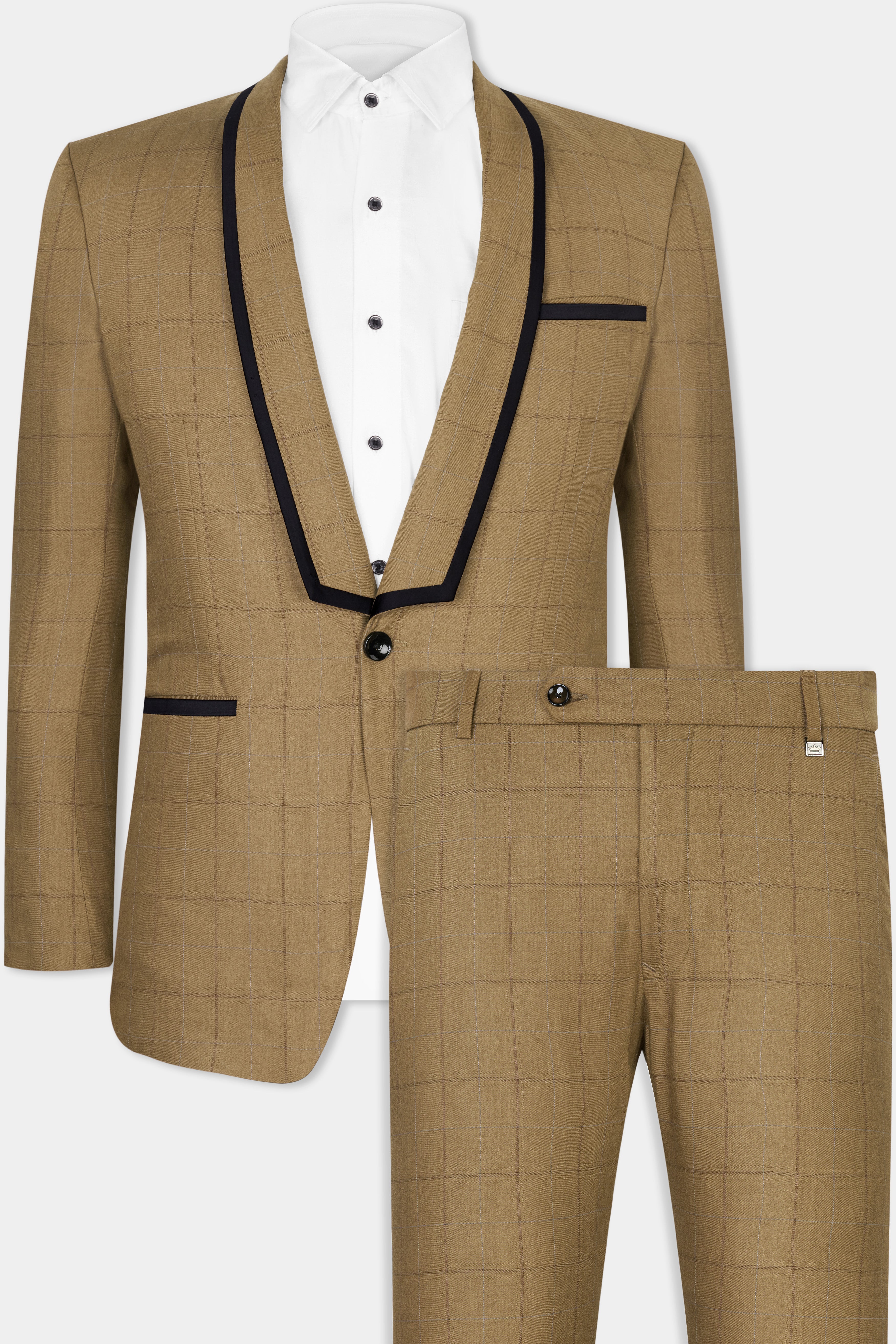 Barley Brown Windowpane Wool Rich Designer Suit ST2834-D330-36,ST2834-D330-38,ST2834-D330-40,ST2834-D330-42,ST2834-D330-44,ST2834-D330-46,ST2834-D330-48,ST2834-D330-50,ST2834-D330-52,ST2834-D330-54,ST2834-D330-56,ST2834-D330-58,ST2834-D330-60