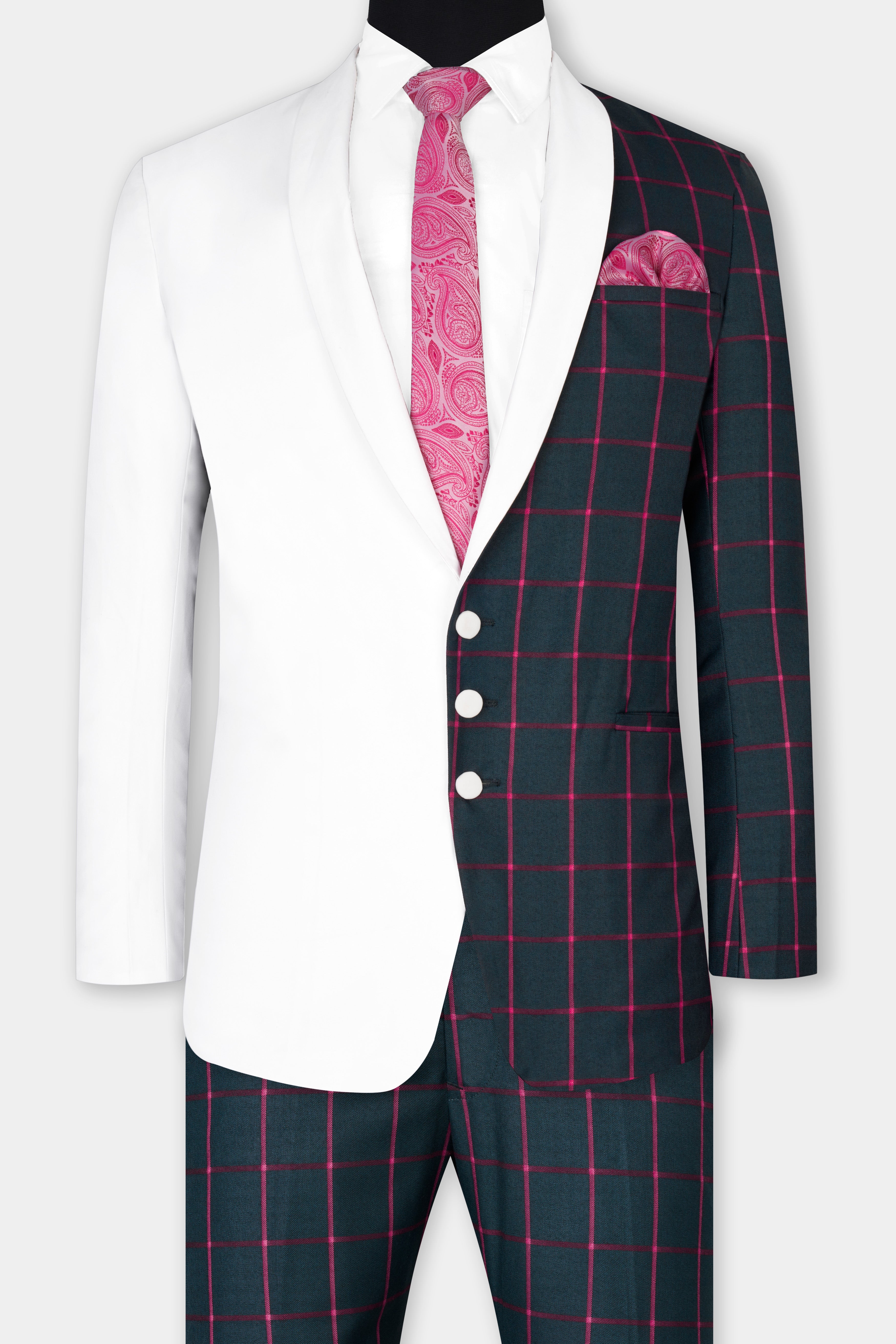 Half White and Half Windowpane Wool Rich Designer Suit ST2843-WKL-FB-D51-36,ST2843-WKL-FB-D51-38,ST2843-WKL-FB-D51-40,ST2843-WKL-FB-D51-42,ST2843-WKL-FB-D51-44,ST2843-WKL-FB-D51-46,ST2843-WKL-FB-D51-48,ST2843-WKL-FB-D51-50,ST2843-WKL-FB-D51-52,ST2843-WKL-FB-D51-54,ST2843-WKL-FB-D51-56,ST2843-WKL-FB-D51-58,ST2843-WKL-FB-D51-60