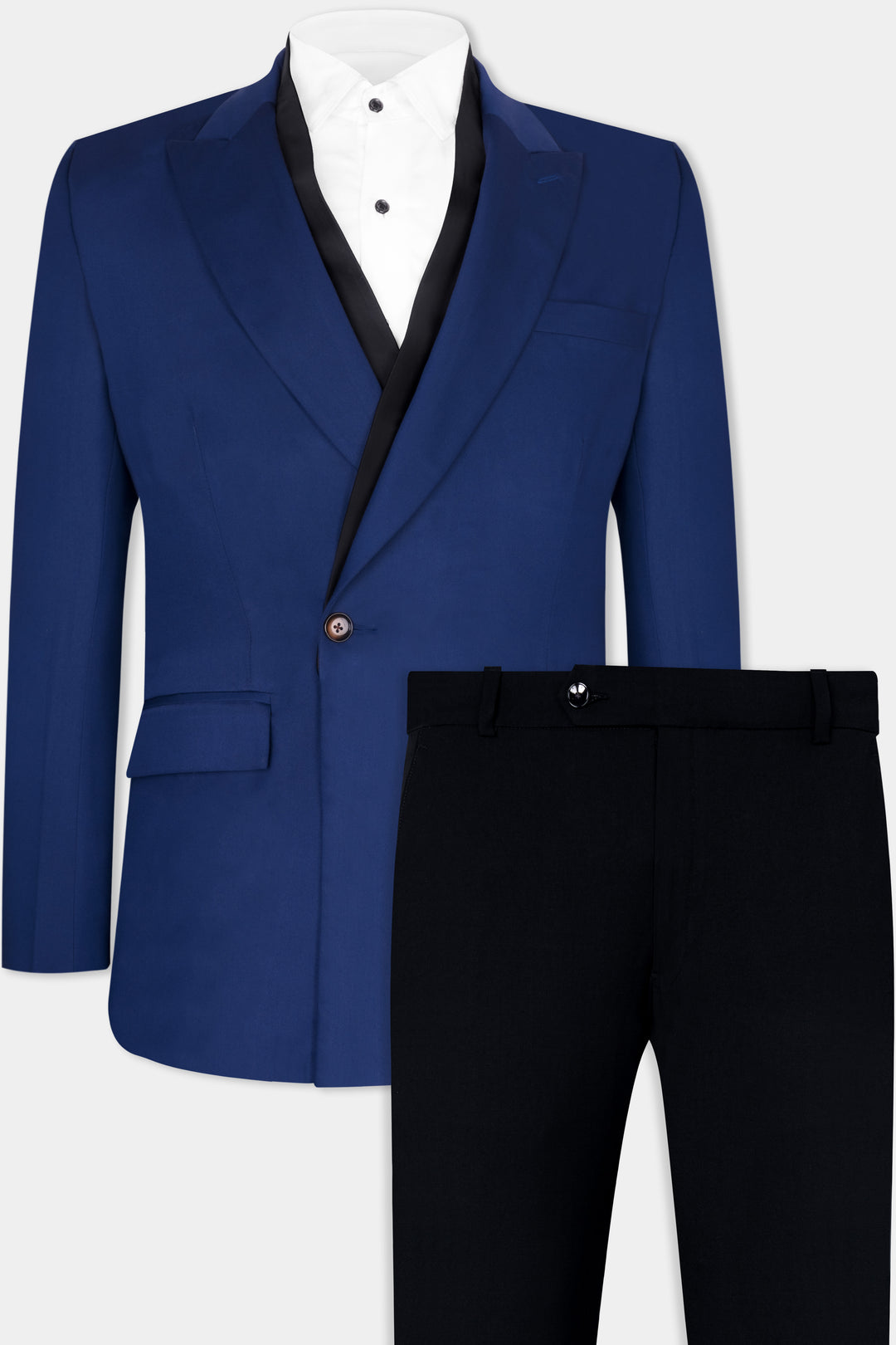 Navy Blue Mandarin Suit