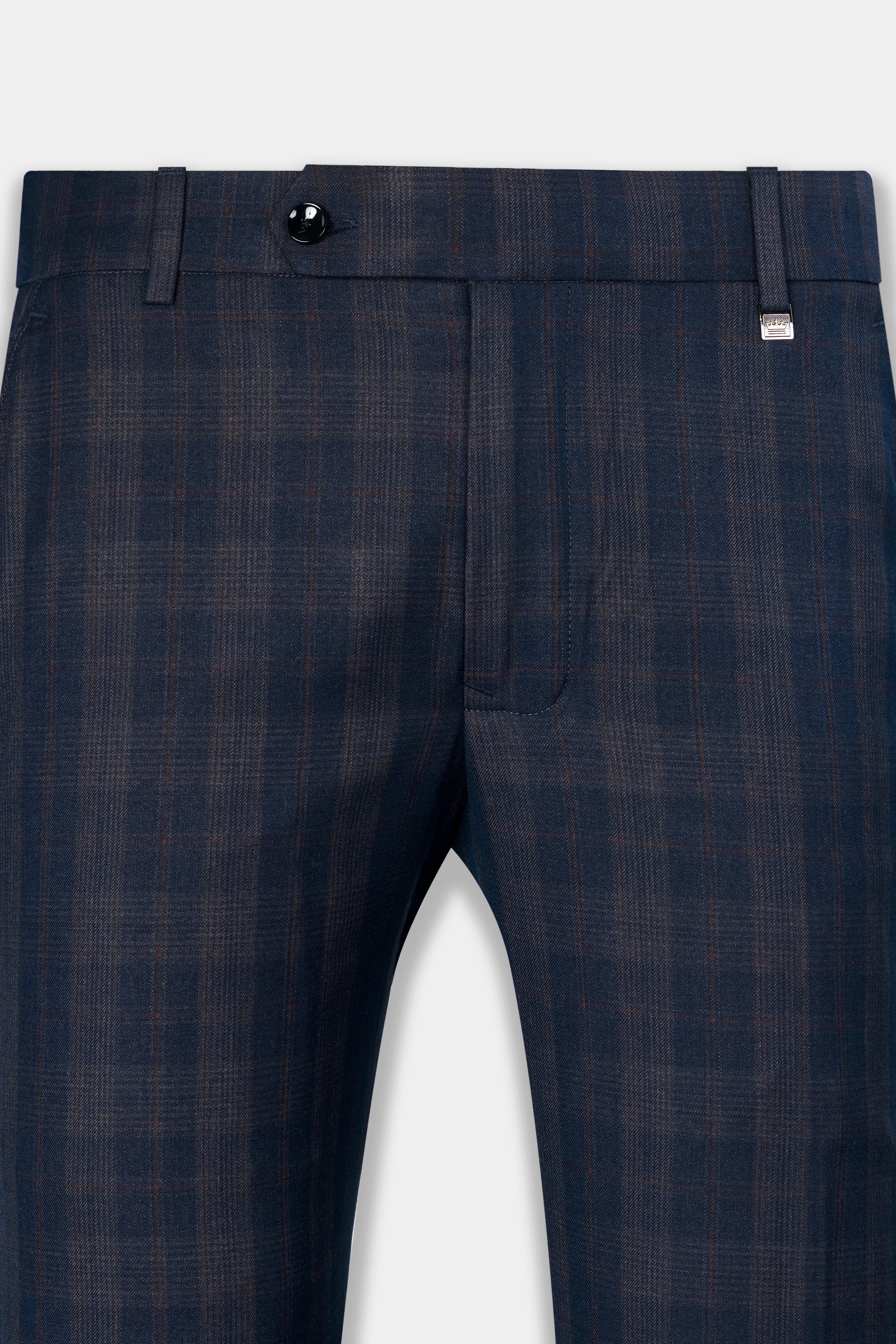 Admiral Blue and Cinereous Brown Plaid Wool Rich Cross Buttoned Bandhgala Suit ST2872-CBG2-36,ST2872-CBG2-38,ST2872-CBG2-40,ST2872-CBG2-42,ST2872-CBG2-44,ST2872-CBG2-46,ST2872-CBG2-48,ST2872-CBG2-50,ST2872-CBG2-52,ST2872-CBG2-54,ST2872-CBG2-56,ST2872-CBG2-58,ST2872-CBG2-60