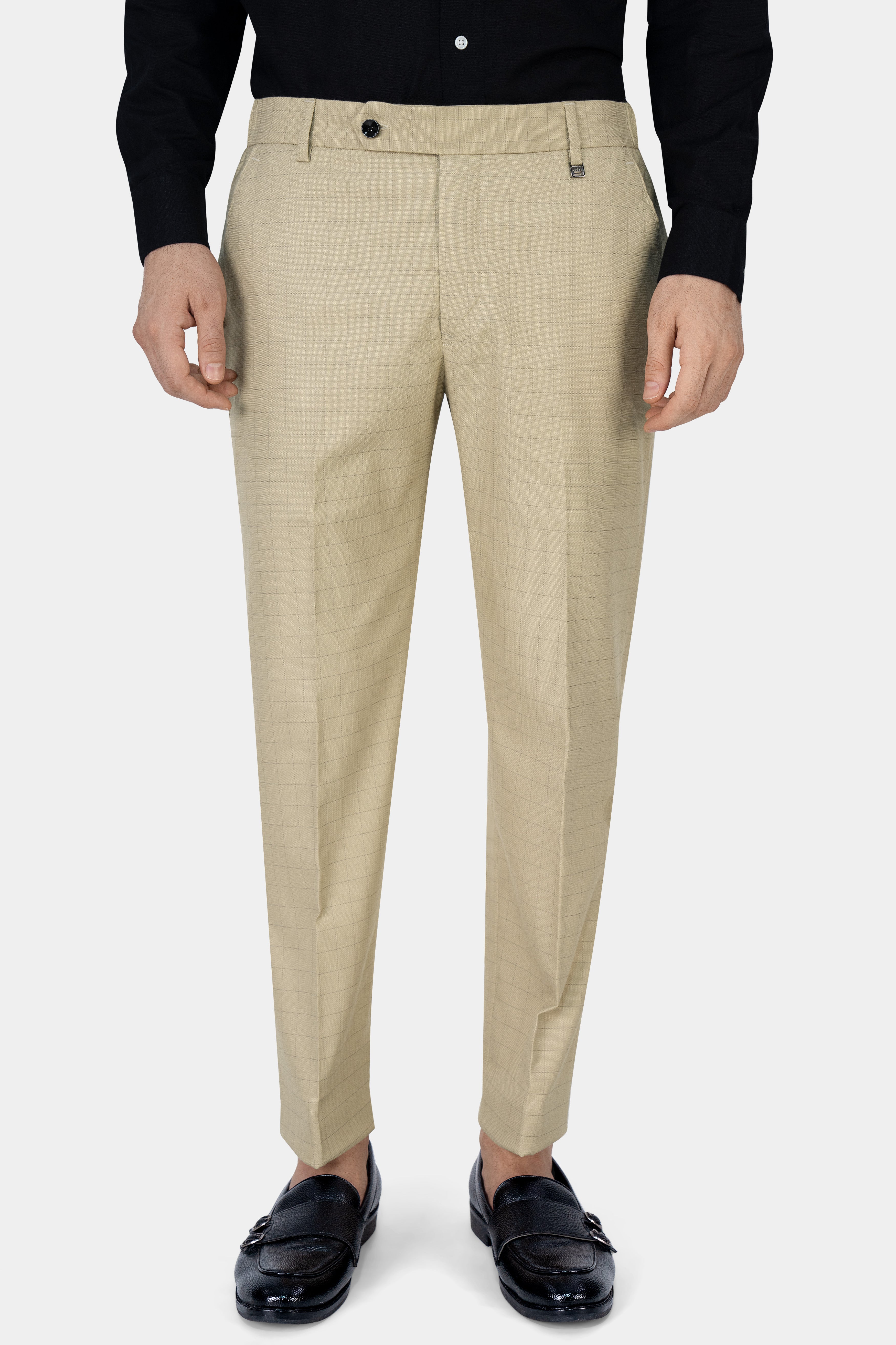 Pavlova Brown with Taupe Brown Checkered Dobby Wool Rich Cross Buttoned Bandhgala Suit ST2878-CBG-36,ST2878-CBG-38,ST2878-CBG-40,ST2878-CBG-42,ST2878-CBG-44,ST2878-CBG-46,ST2878-CBG-48,ST2878-CBG-50,ST2878-CBG-52,ST2878-CBG-54,ST2878-CBG-56,ST2878-CBG-58,ST2878-CBG-60